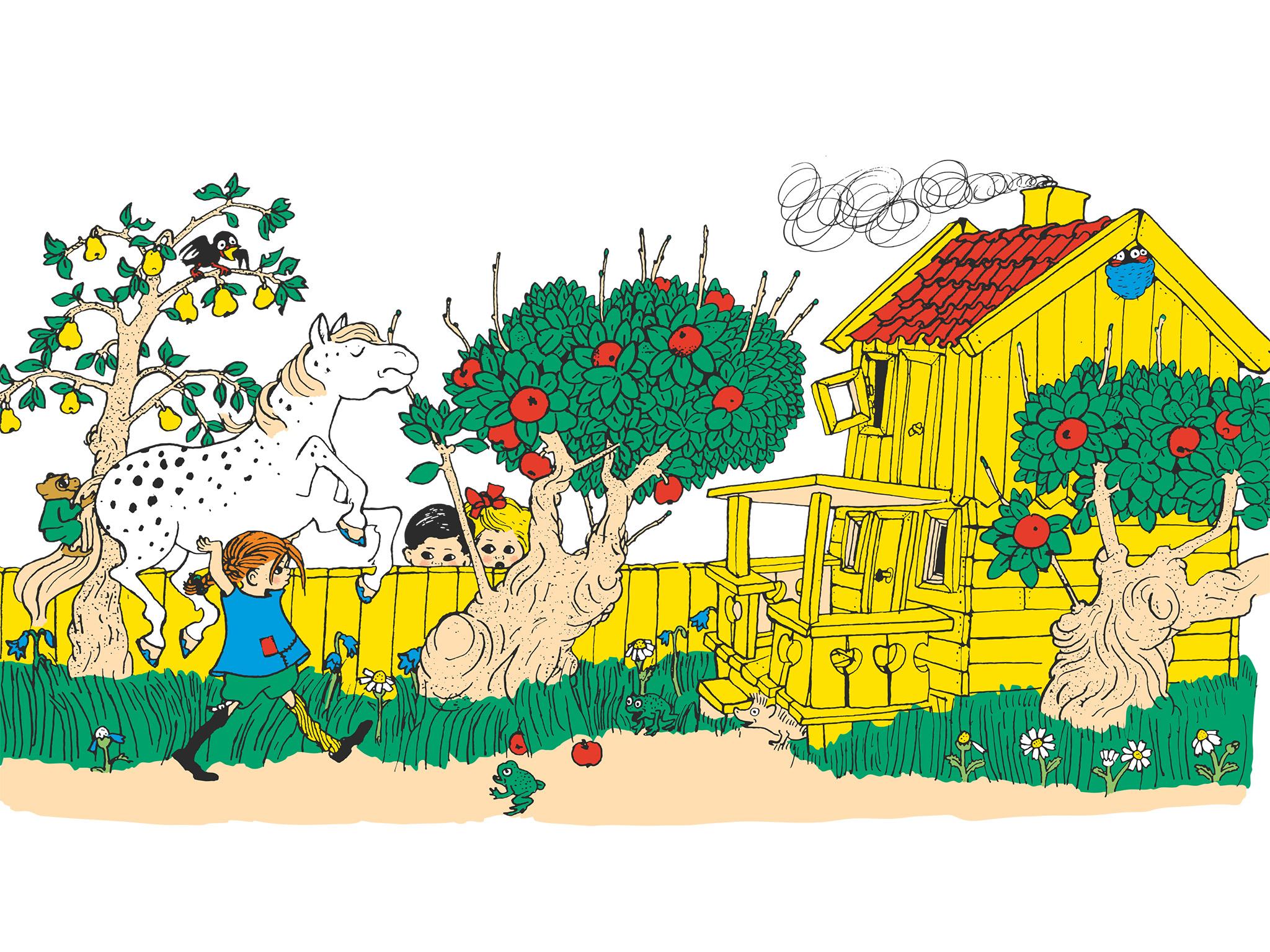 Pippa at Villa Villekula, the house where she lives with her horse and pet monkey