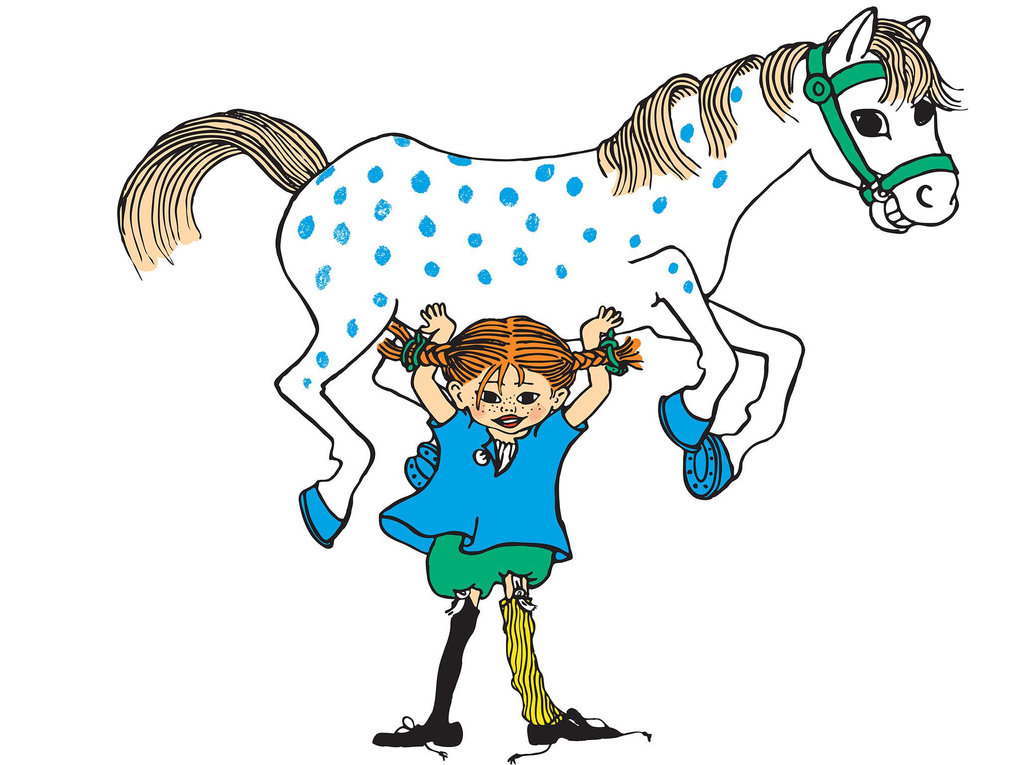 Pippi is red-haired, freckled, unconventional and superhumanly strong