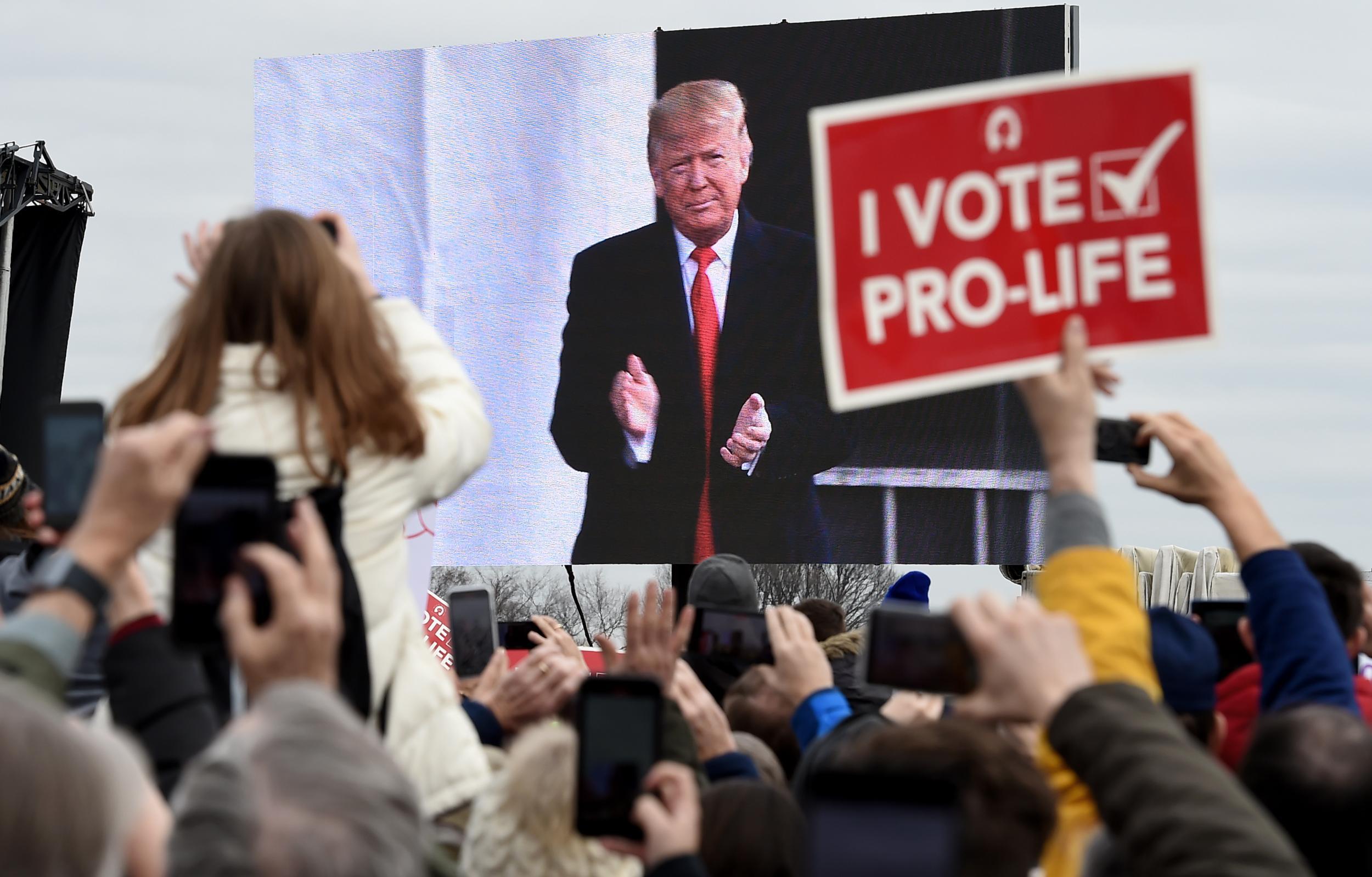 Trump spoke this morning at the March for Life rally in Washington DC