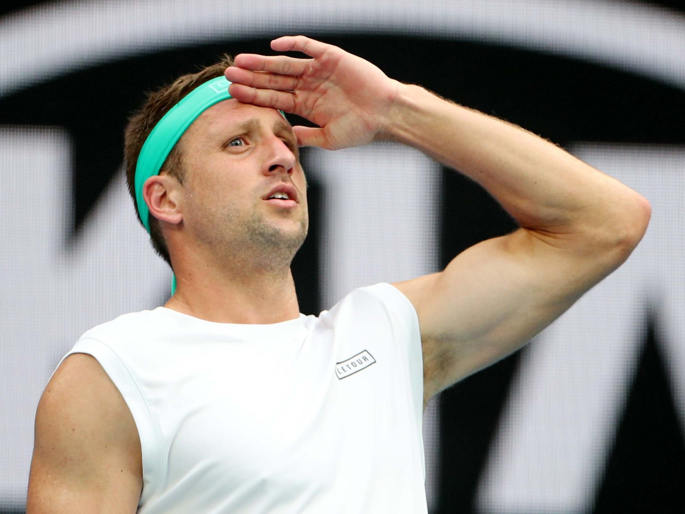 Tennys Sandgren during his match against Italy's Fabio Fognini