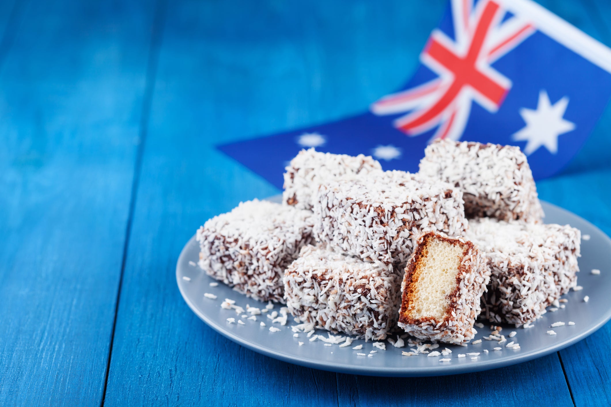 Traditional lamington cakes made for Australia Day