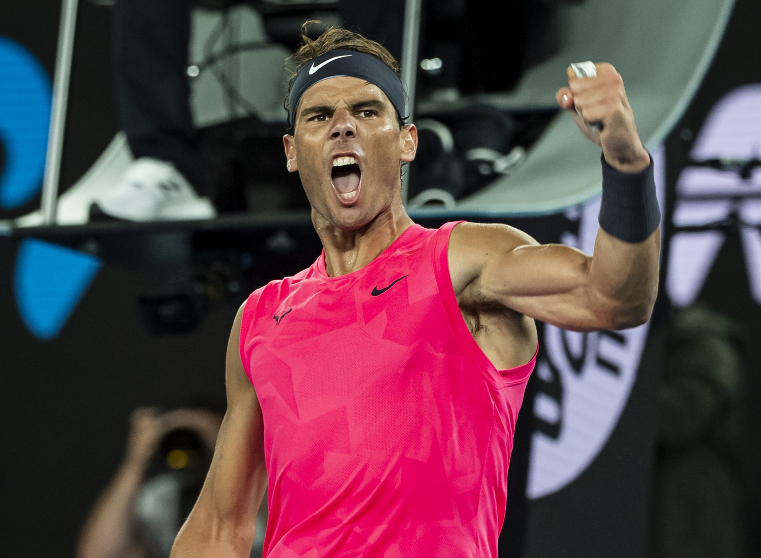 Rafael Nadal celebrates victory