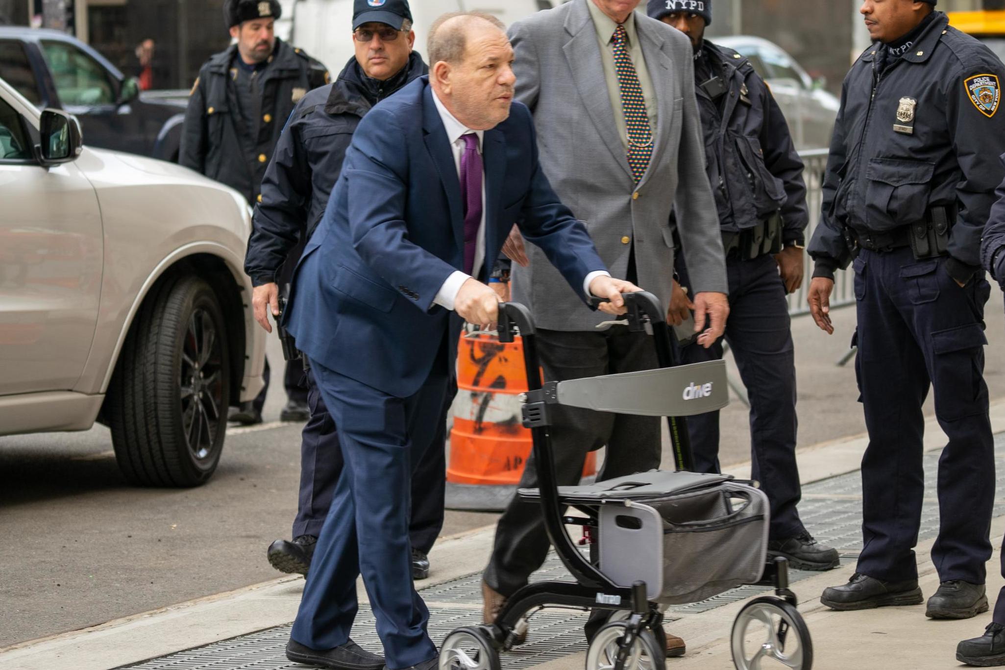 Harvey Weinstein arrives for his trial on 27 January 2020 in New York City. (Getty Images)