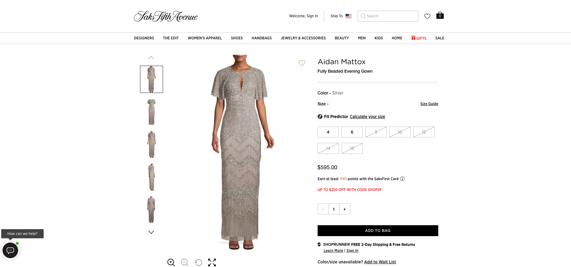 You can purchase the singer's dress on Sak's website (Saks Fifth Avenue)