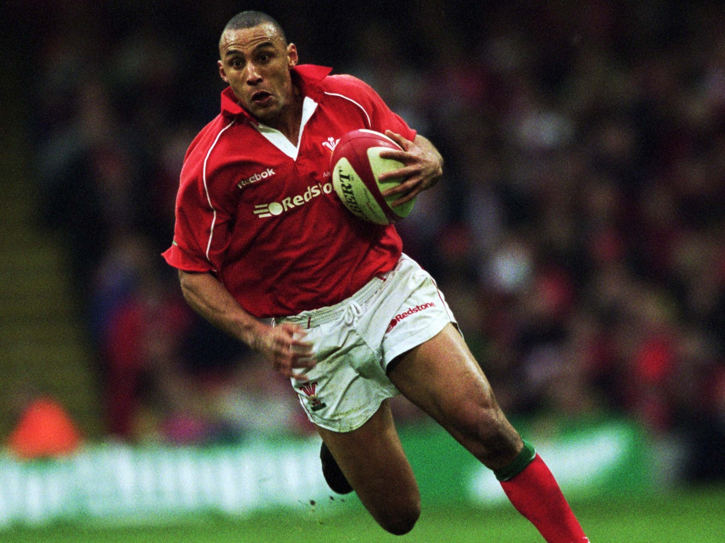 Anthony Sullivan during his Welsh rugby union debut against Argentina in November 2001