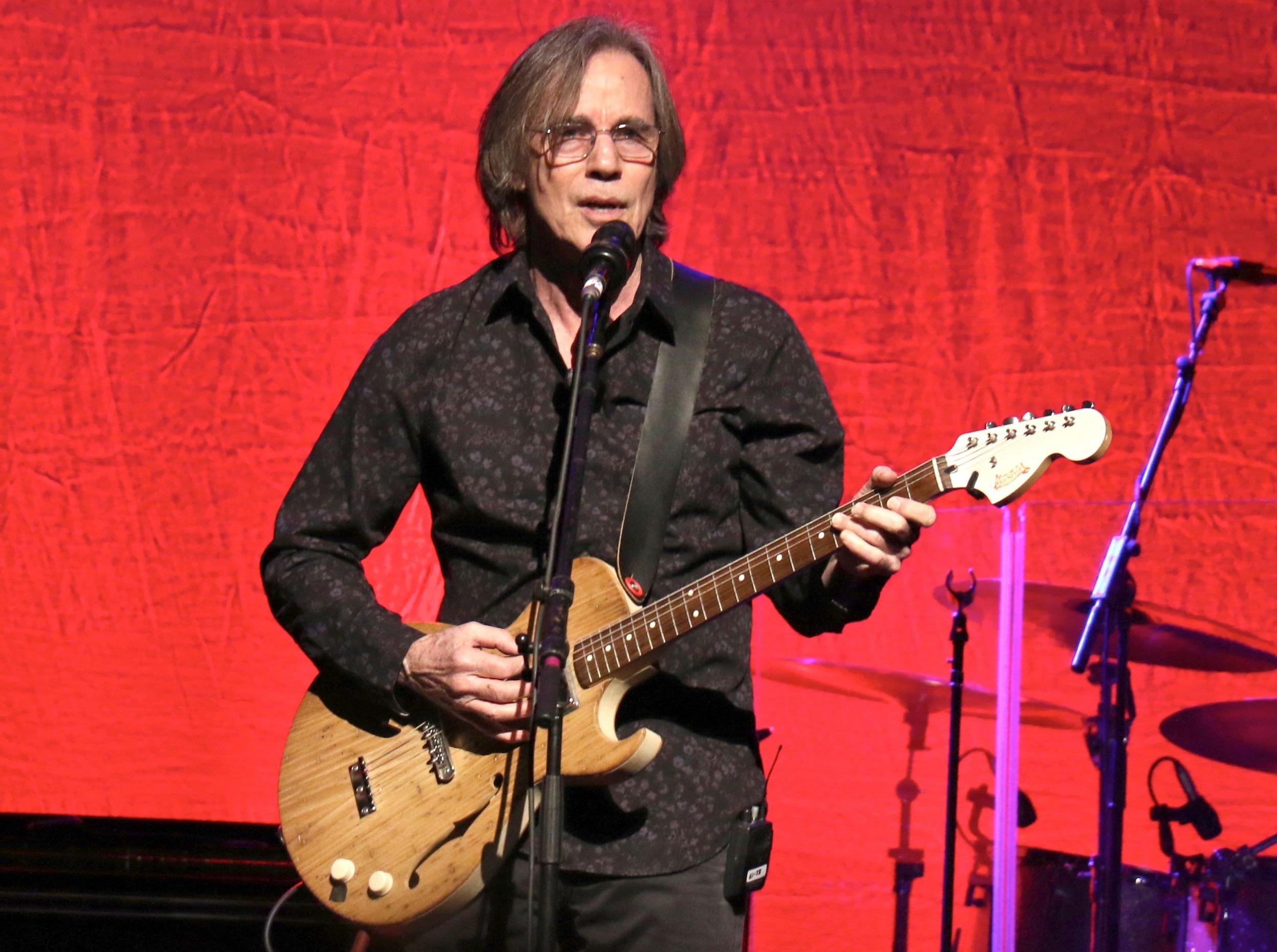 Jackson Browne performing at a benefit concert in New York, December 2019