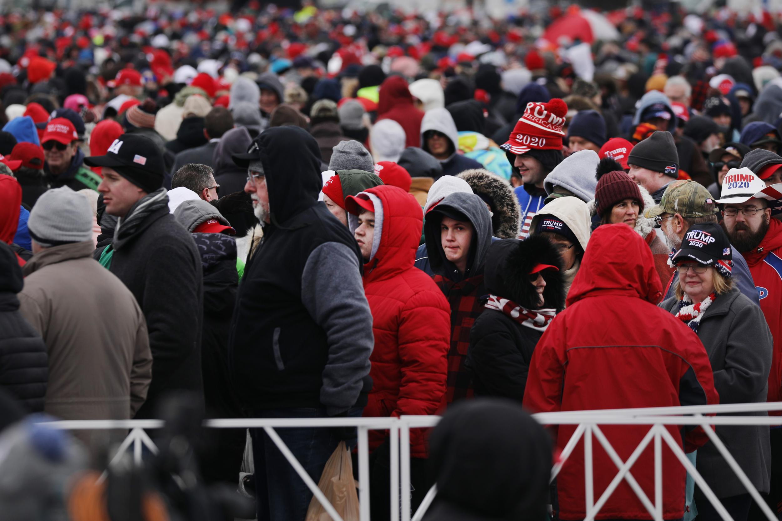 Donald Trump's supporters in Wildwood, Jersey lined up for hours to see the president speak at a rally in the seaside town.