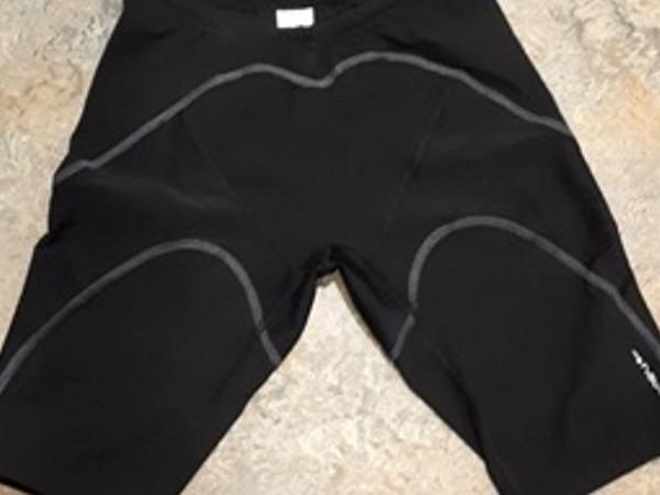 The suspect's cycling shorts, in which he had stuffed 30 mobile phones