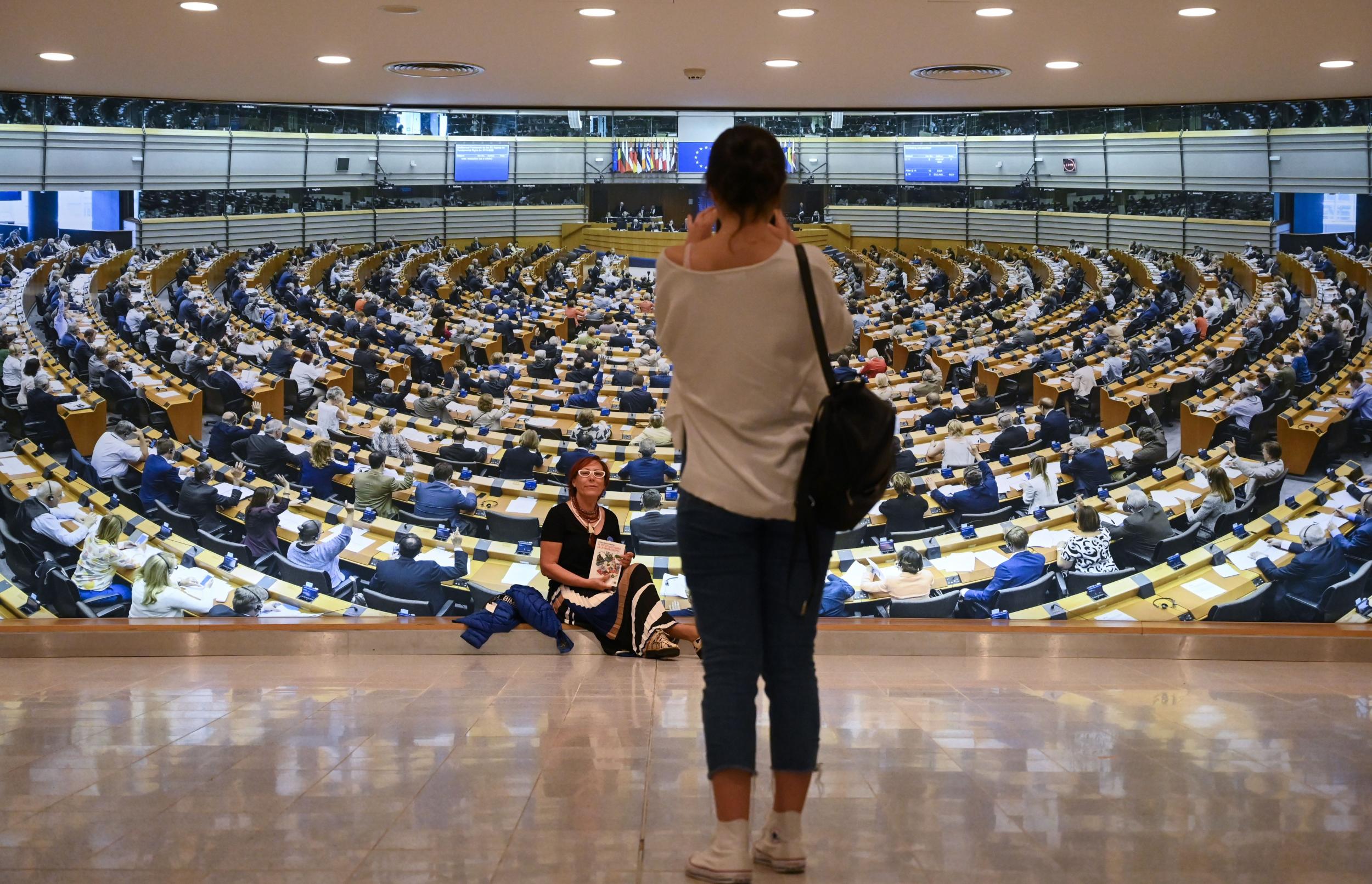 ‘An example to the world’: The European parliament in Brussels is also a tourist attraction (Getty)