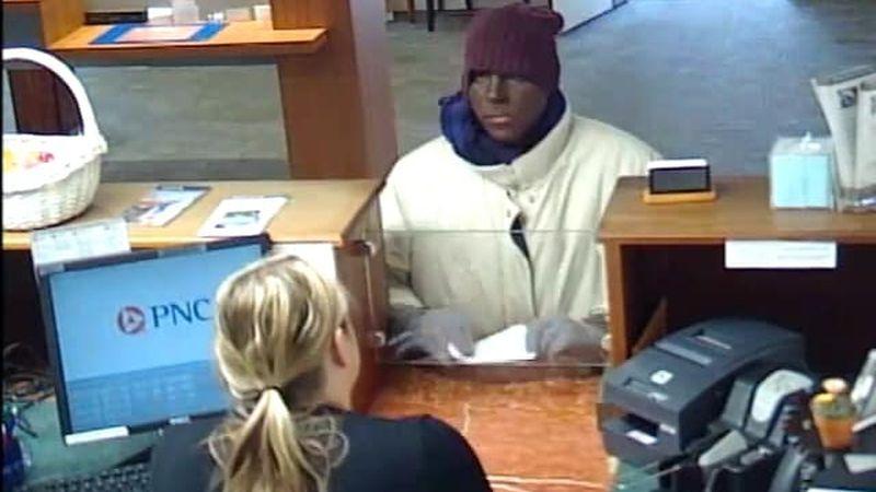 A white man wearing blackface makeup is suspected of robbing a bank in Maryland.