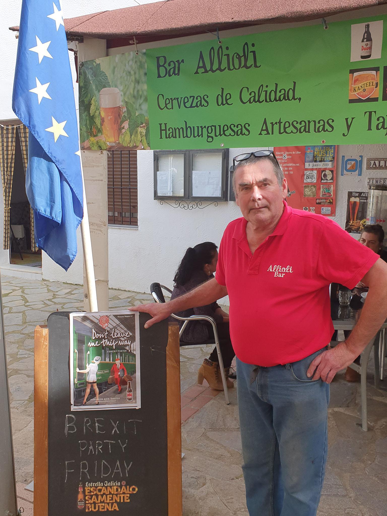 Paul Darwent outside his bar near Ronda in southern Spain