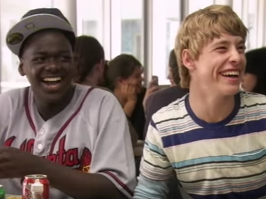 Fearless: Kaluuya stars alongside Mitch Hewer in 'Skins'