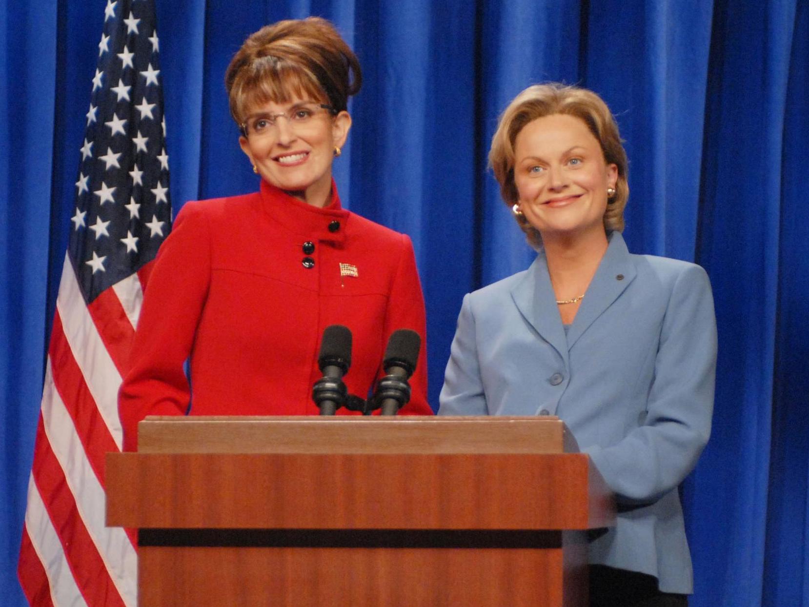 An American institution: Tina Fey and Amy Poehler as Sarah Palin and Hillary Clinton in a 2008 episode of ‘Saturday Night Live’