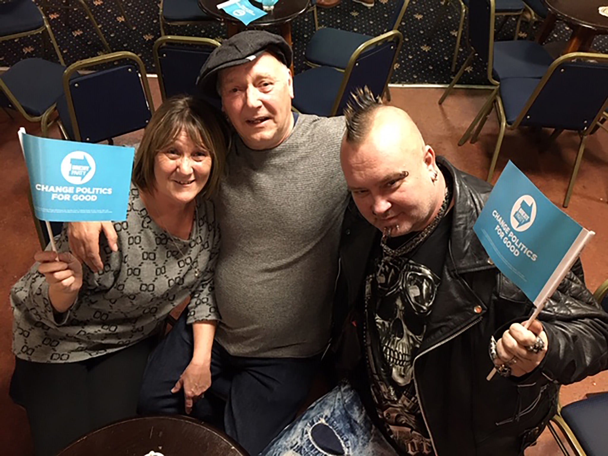 Flag day: Janine Parker and Glen Parker (centre) with Mick Carberry