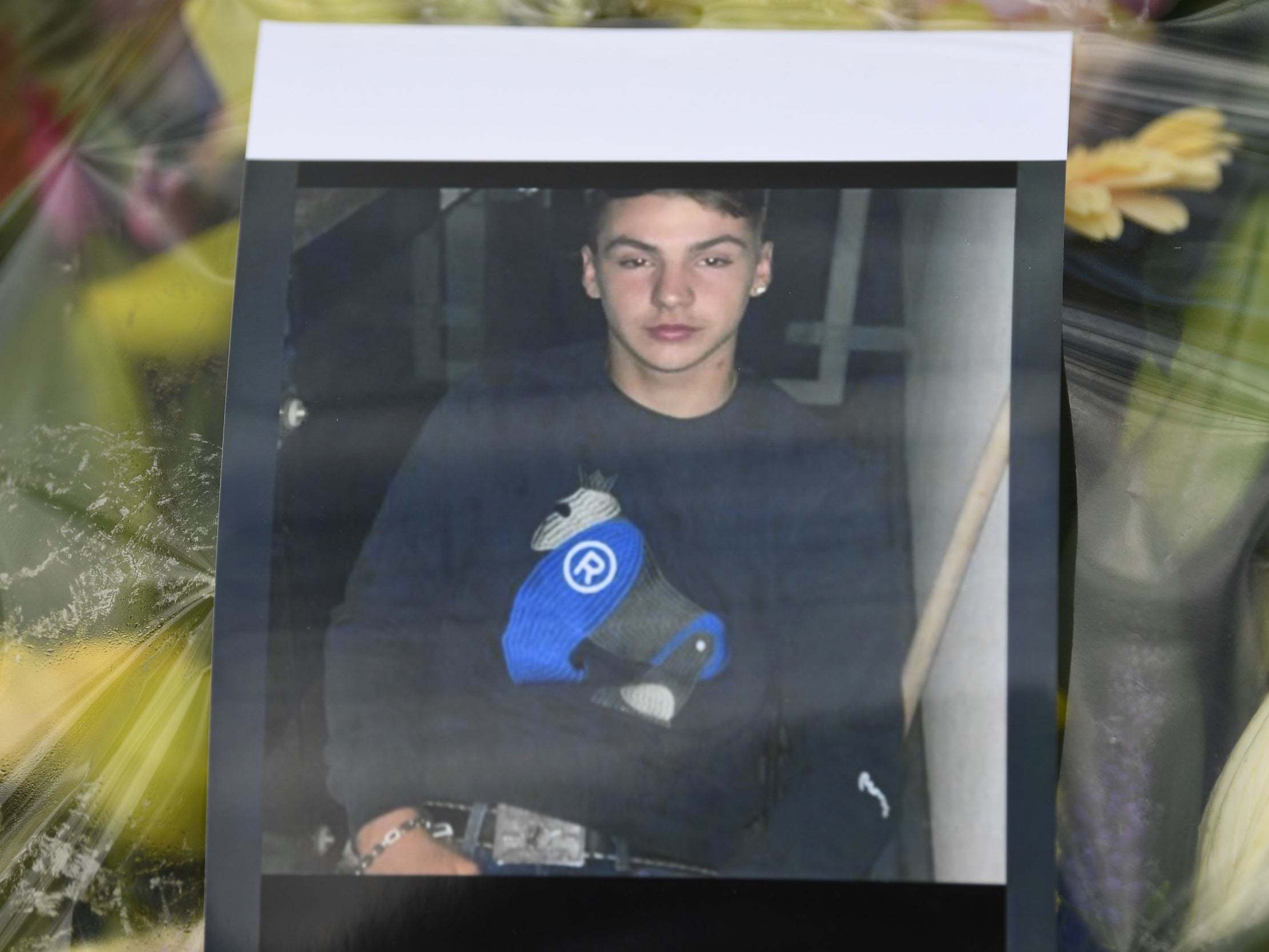 Tributes left near the scene of a stabbing where a man, named locally as Liam Taylor, 19, died after being knifed outside the Rose and Crown pub in Writtle, Essex, on Friday, 31 January, 2020.