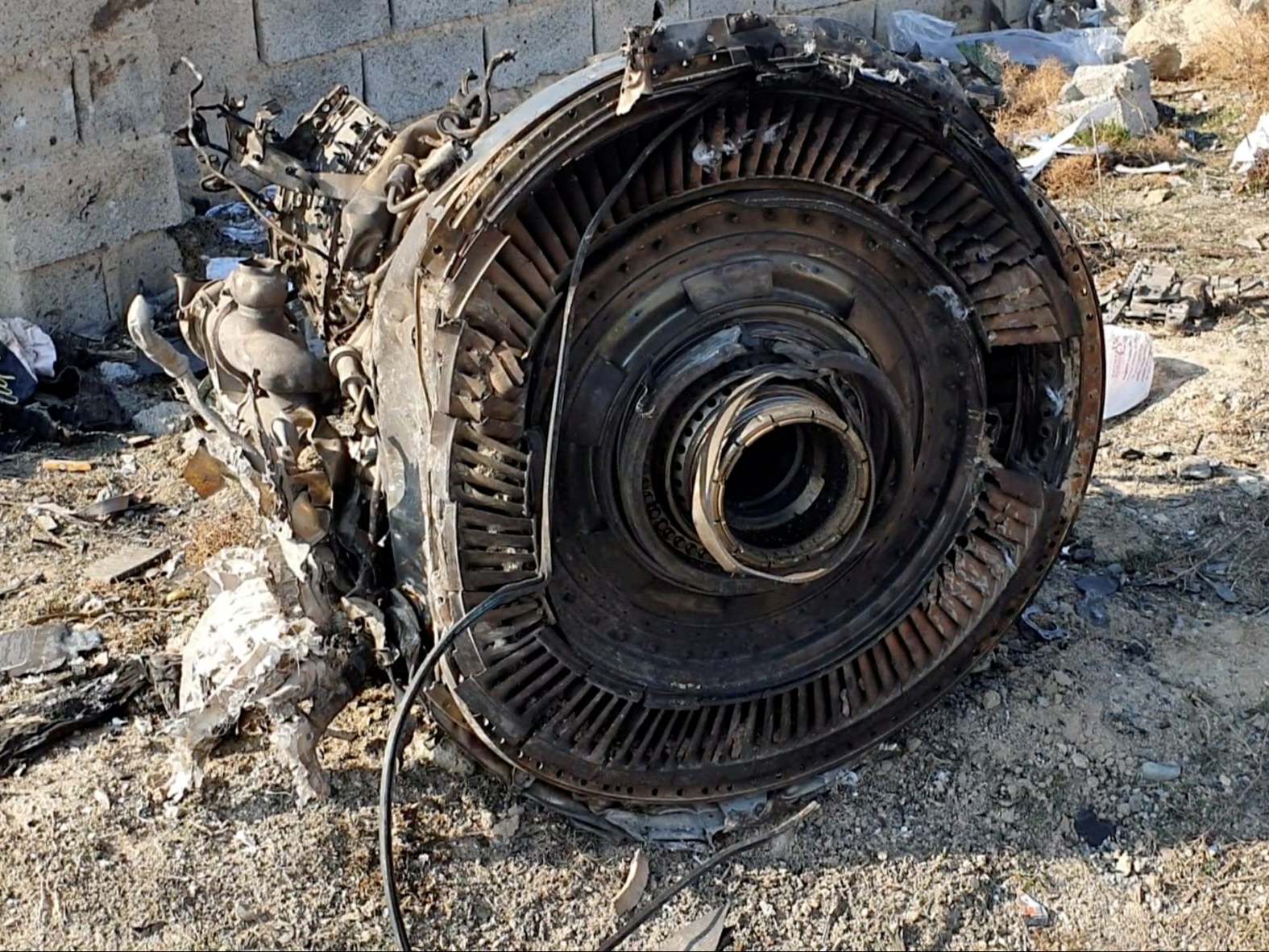 General view of the debris of the Ukraine International Airlines, flight PS752, Boeing 737-800 plane