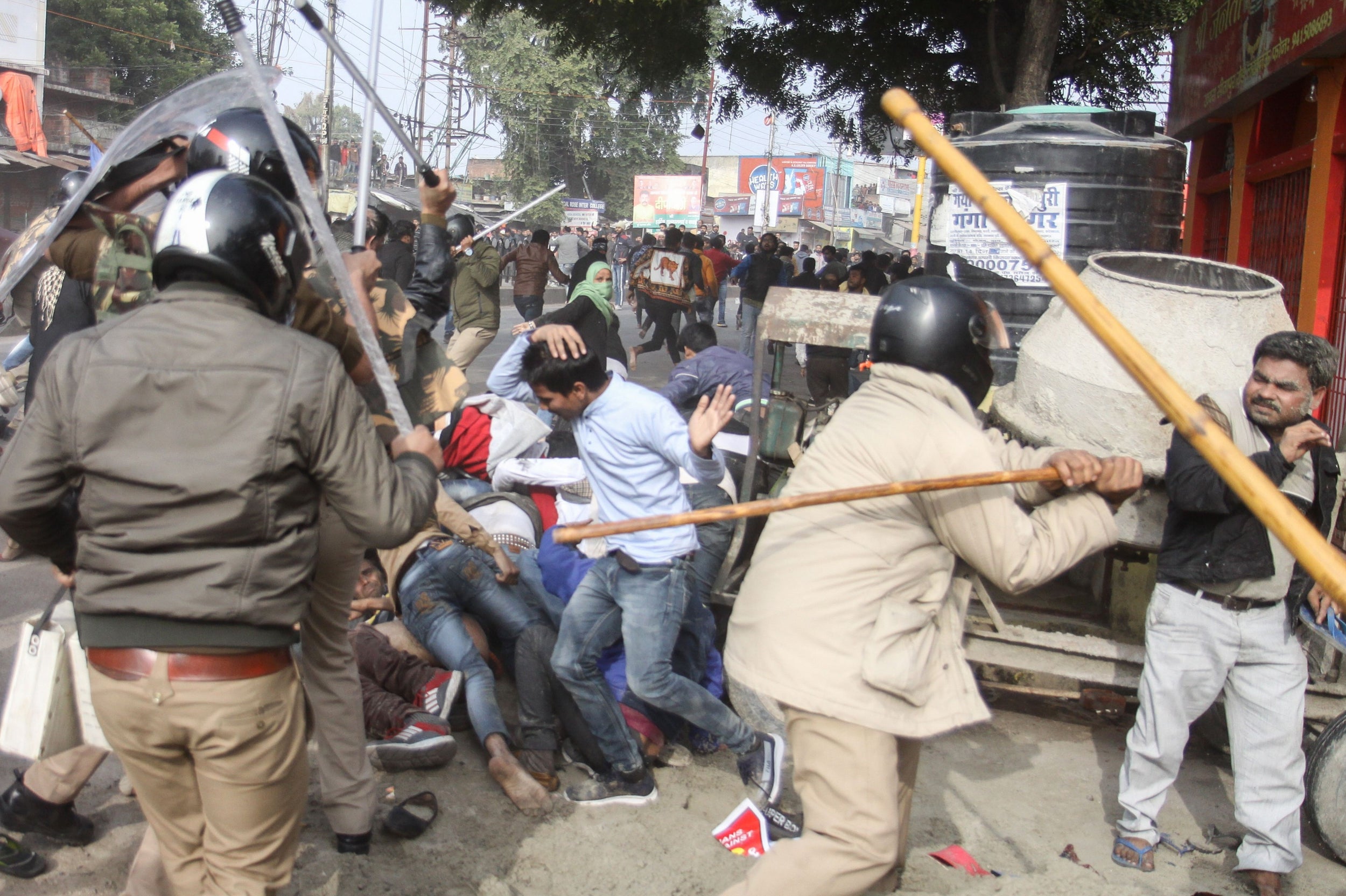 India has banned large gatherings in a bid to contain nationwide protests against the CAA, which is seen as discriminating against Muslims​ (AFP/Getty)