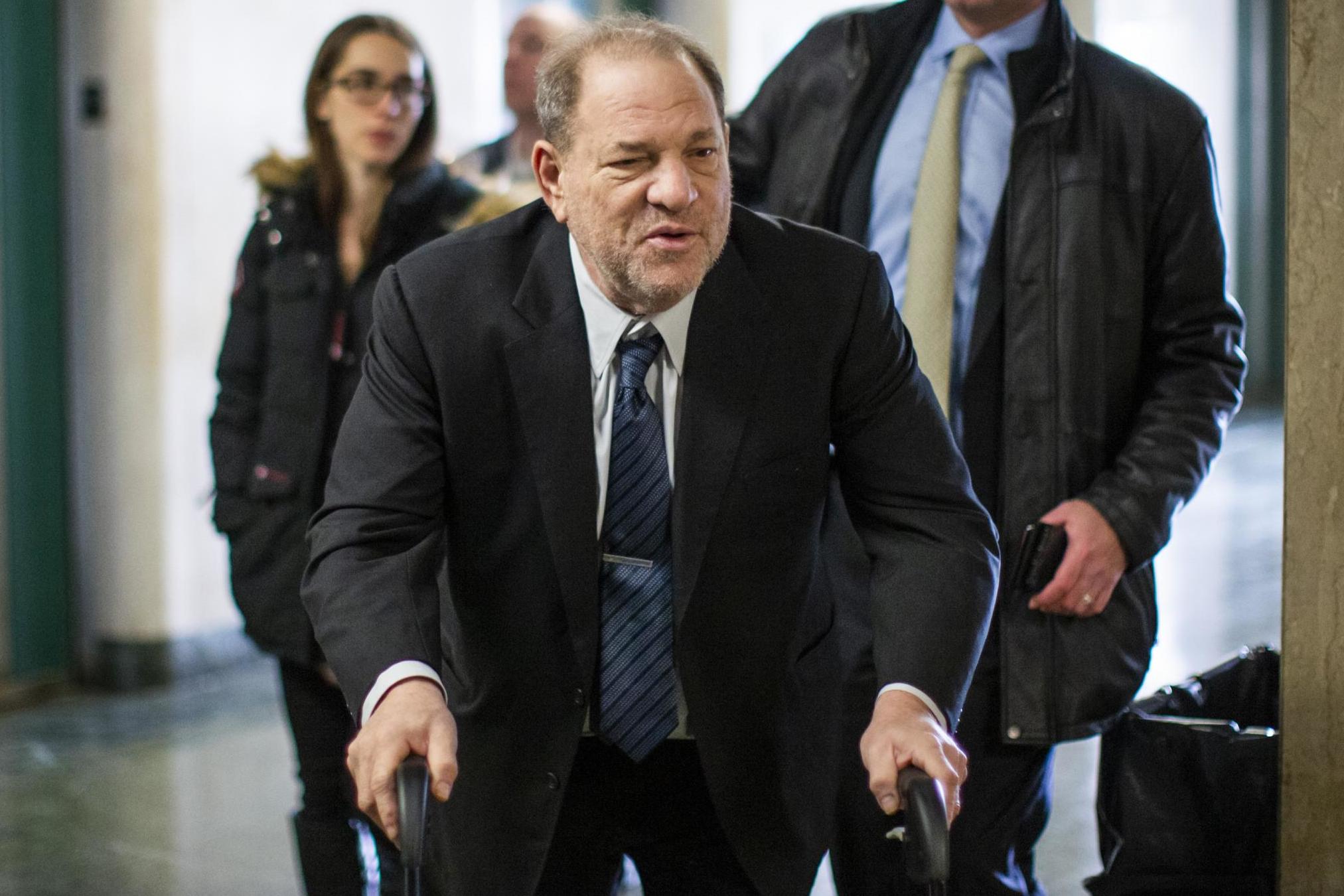Harvey Weinstein arrives for his trial on 3 February 2020 in New York City.