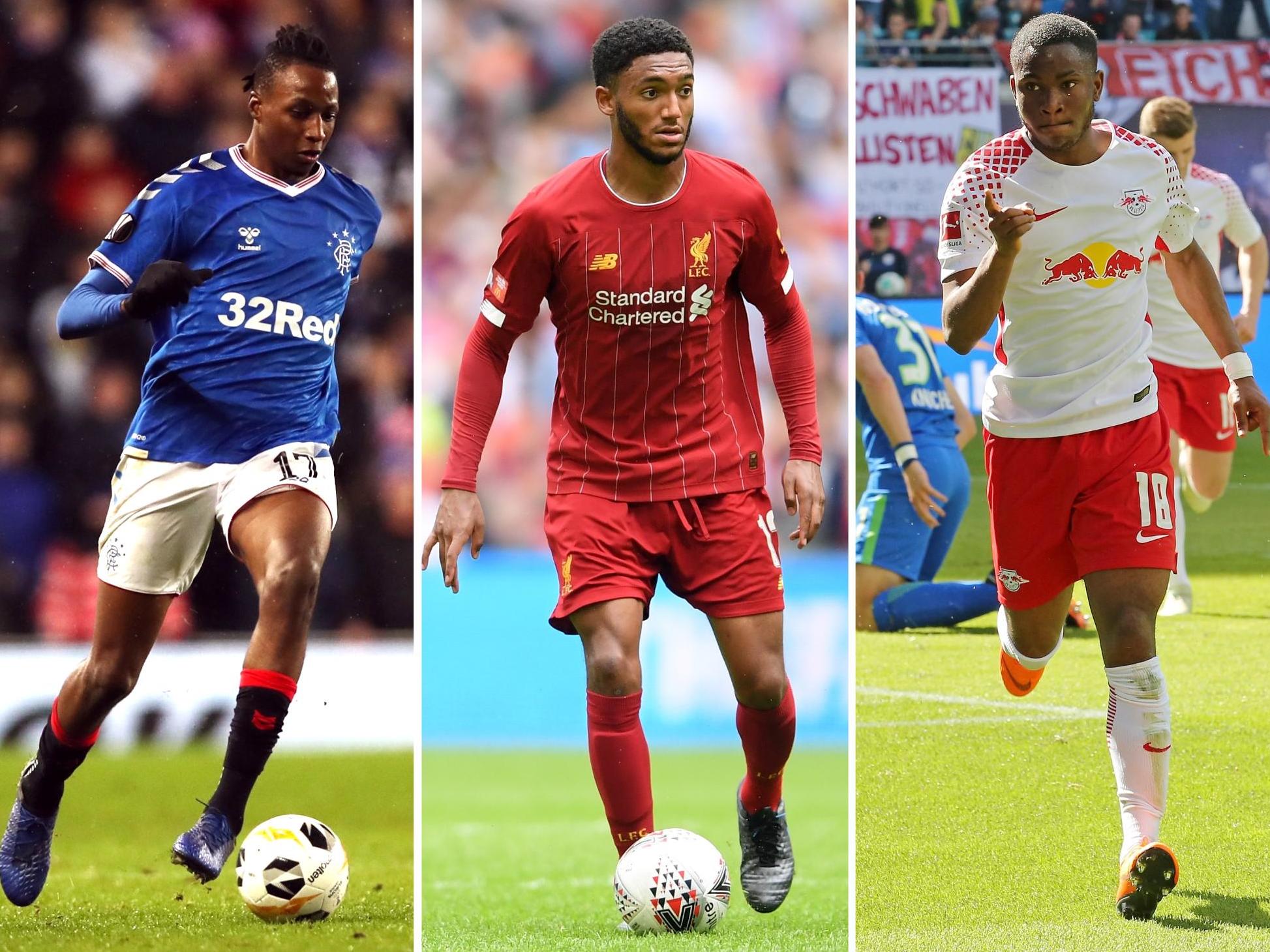 Past Addicks: Rangers' Joe Aribo, Liverpool's Joe Gomez and Leipzig's Ademola Lookman