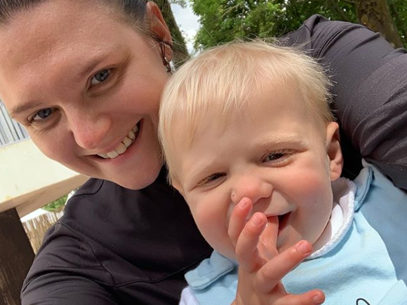 Team GB wheelchair tennis player Jordanne Whiley and son Jackson