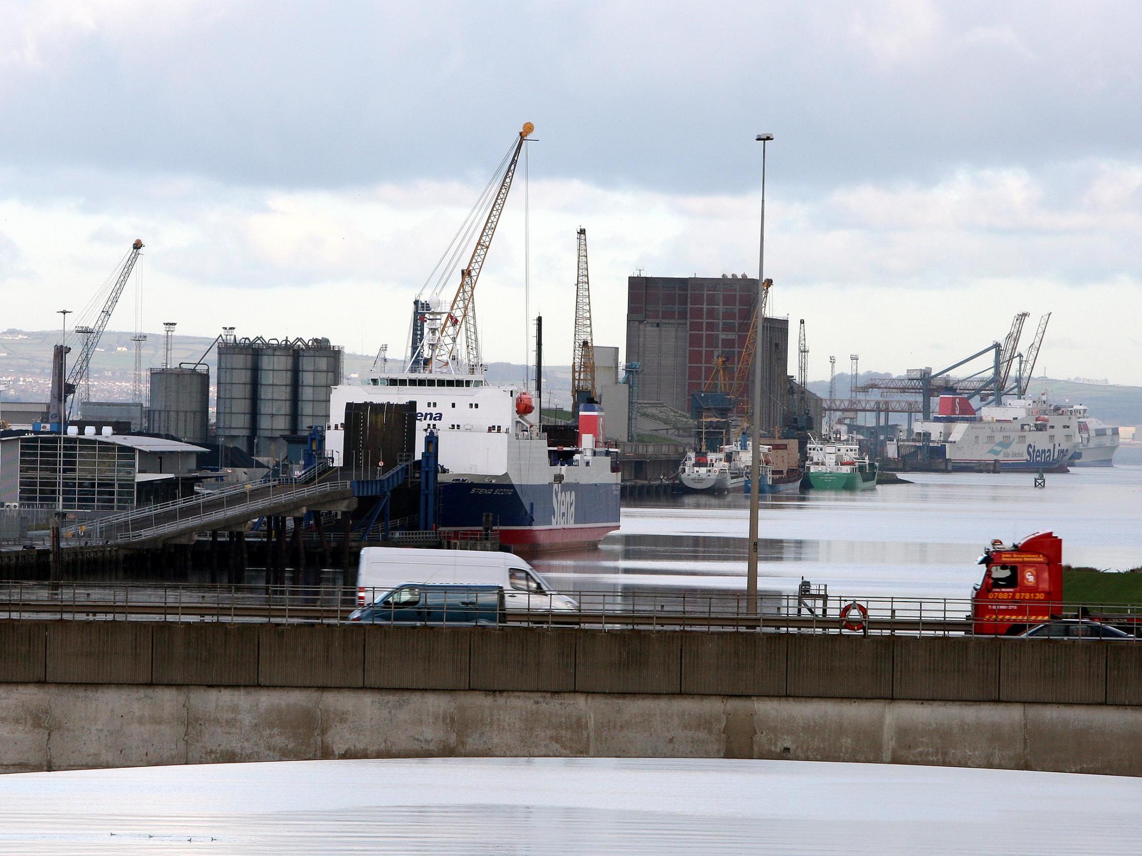 Police received a report of a bomb on a lorry at Belfast docks