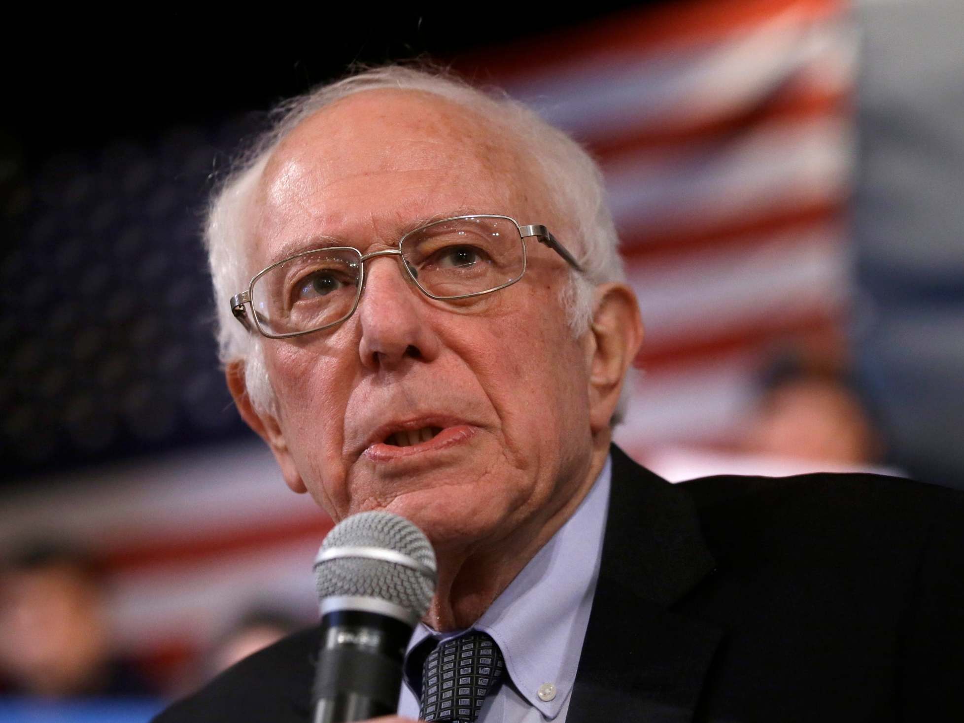 Democratic presidential candidate Sen. Bernie Sanders, I-Vt., speaks during a campaign rally