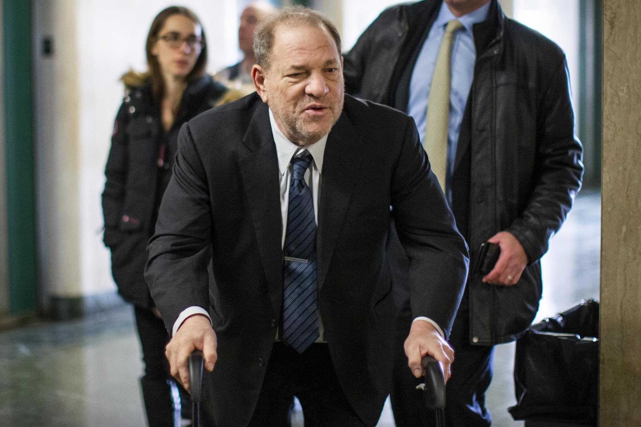 The film producer arrives at the courtroom for his criminal trial on 3 February 2020 in New York