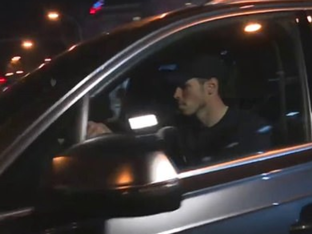 Gareth Bale departs the Bernabeu during the Copa del Rey match