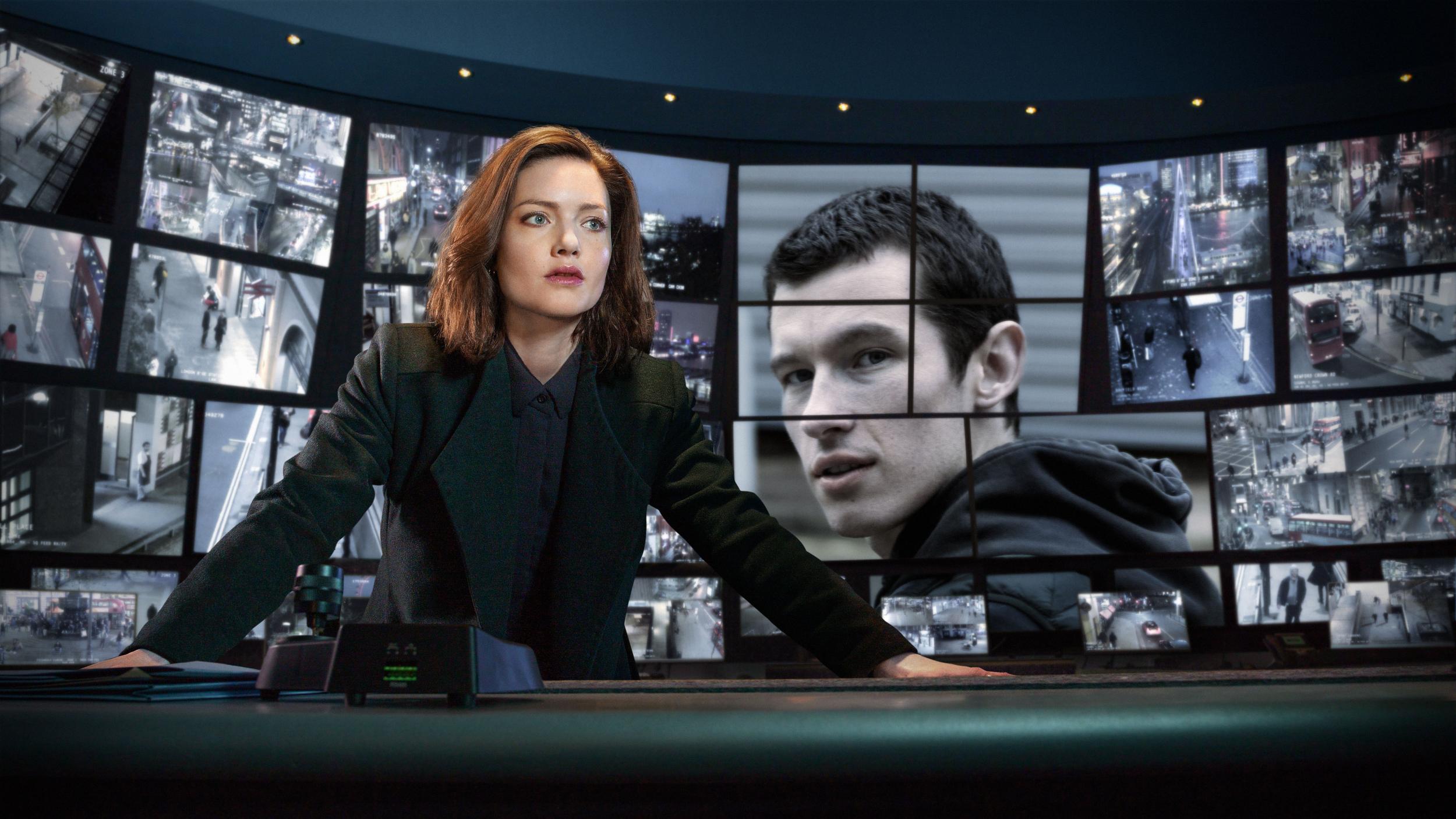 Holliday Grainger and Callum Turner in The Capture