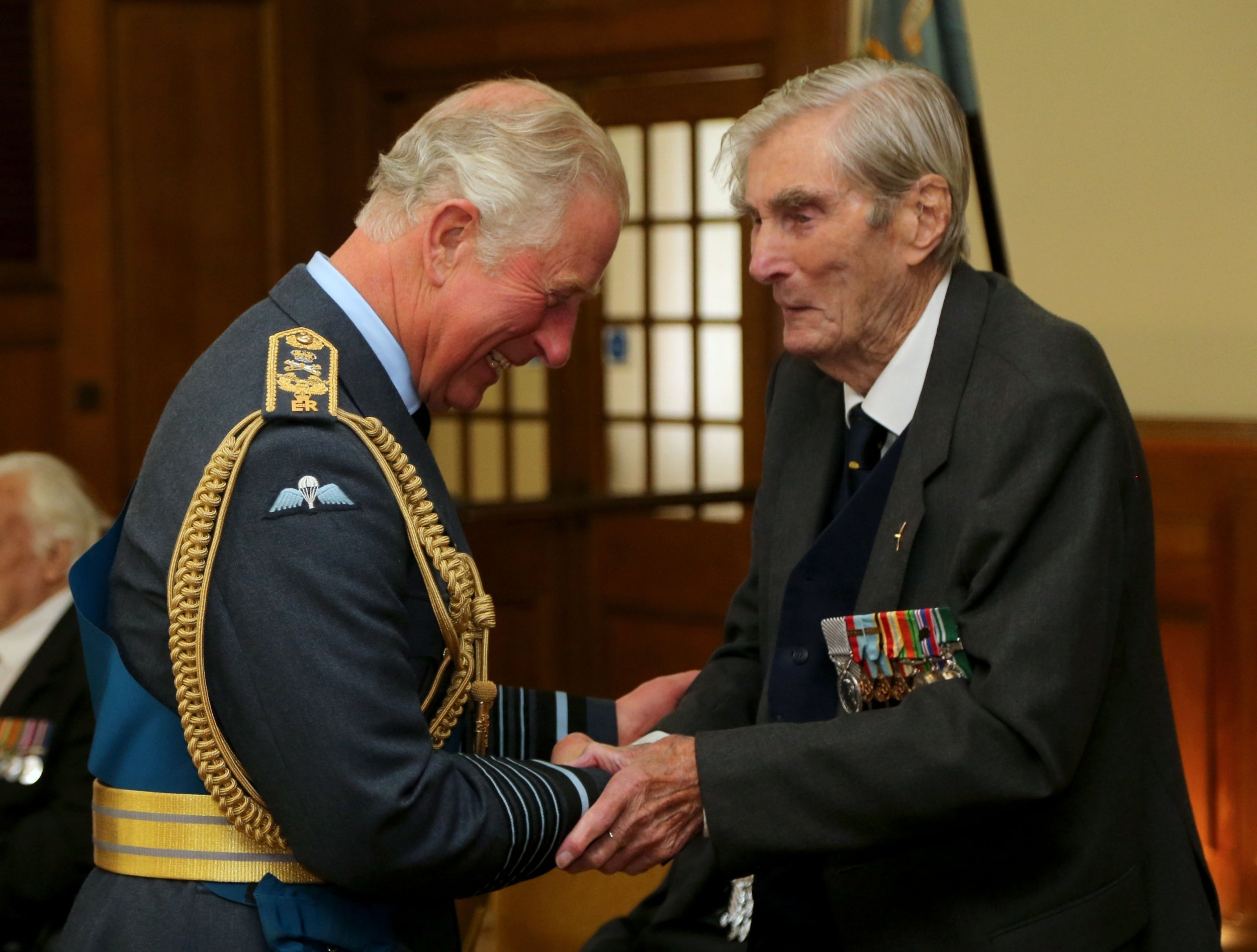 Farnes talking to the Prince of Wales in 2017