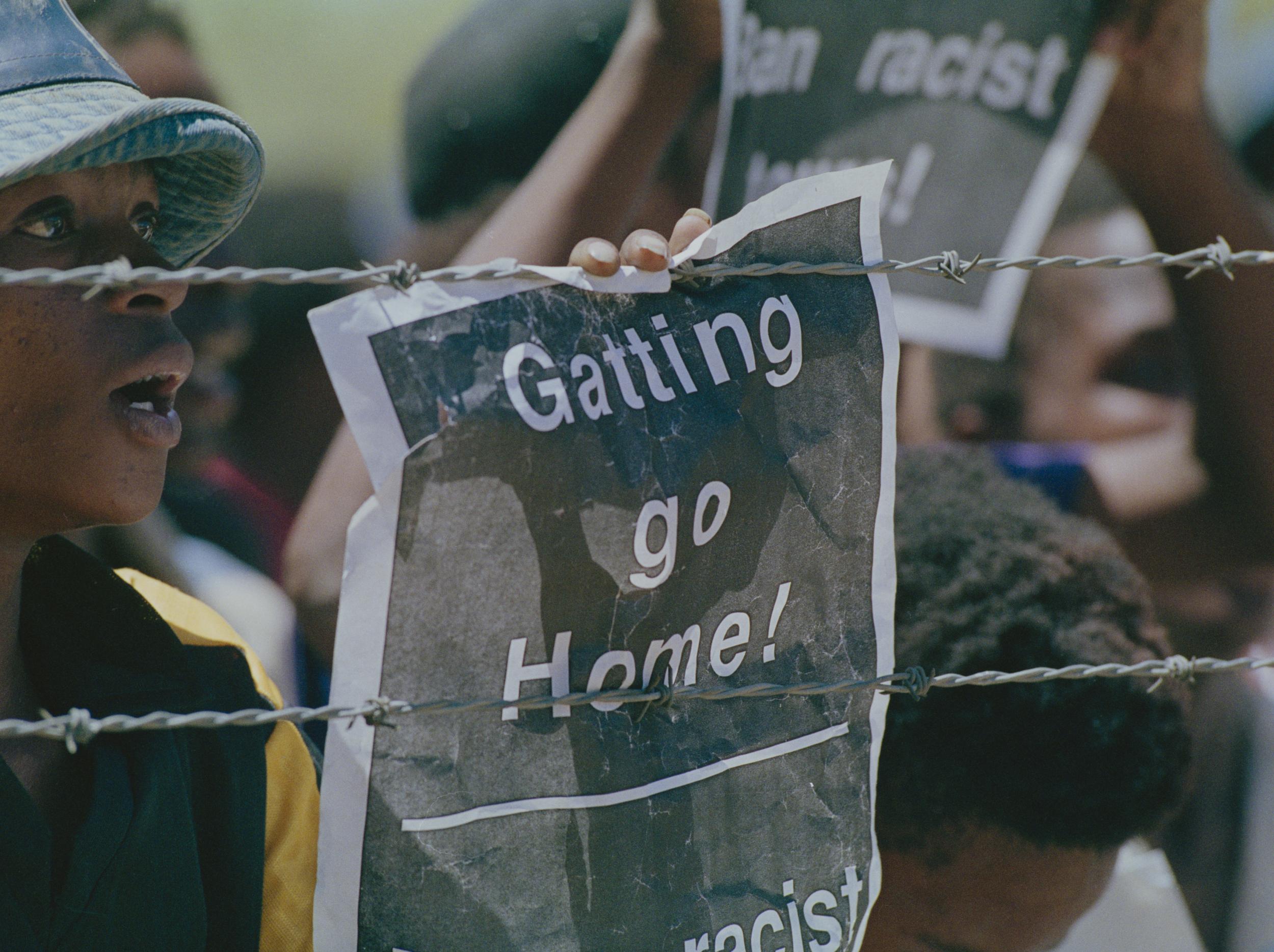 Protesters against England's 'rebel tour' in 1990