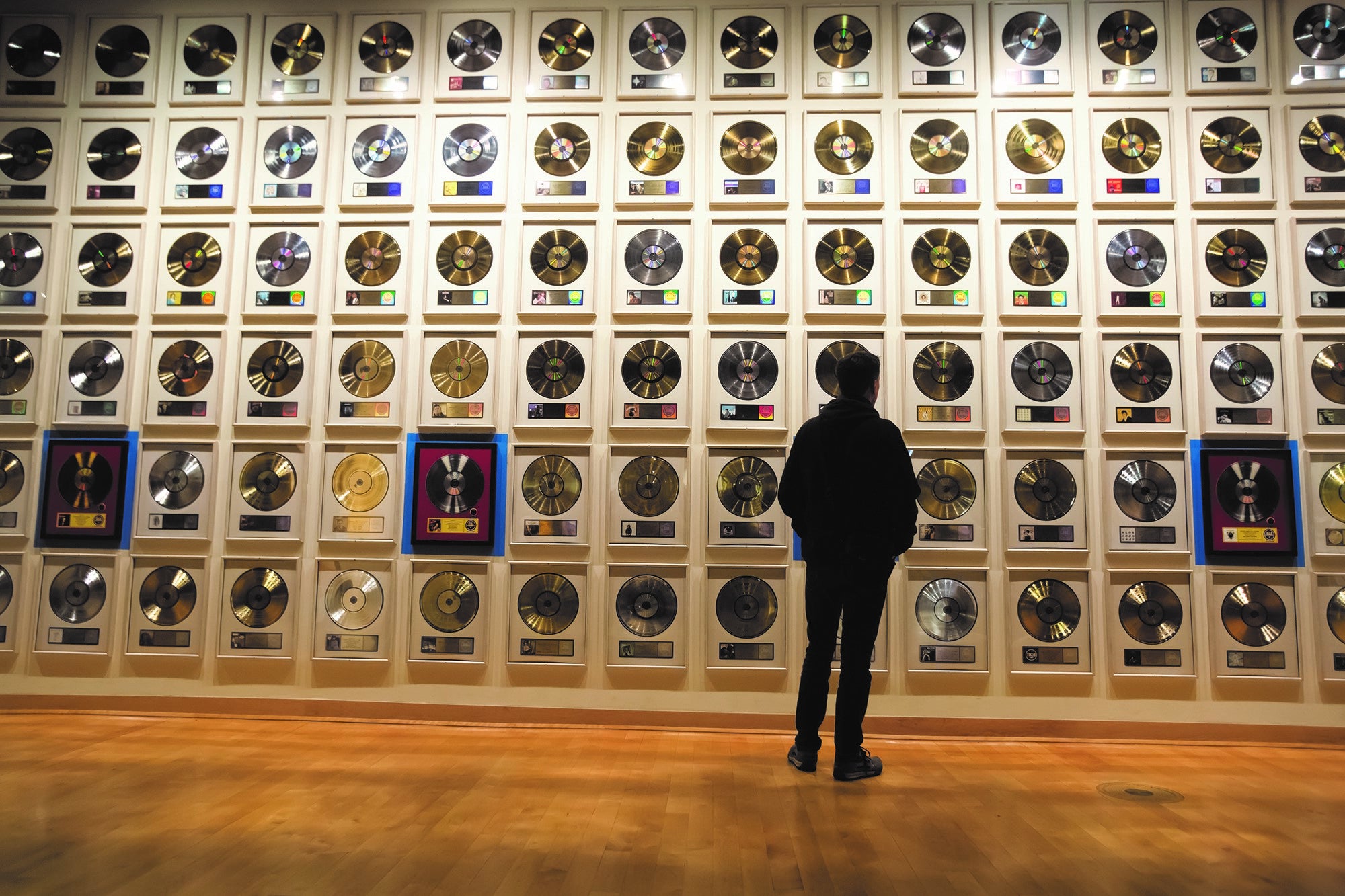 The Gold Record Wall at the Country Music Hall of Fame