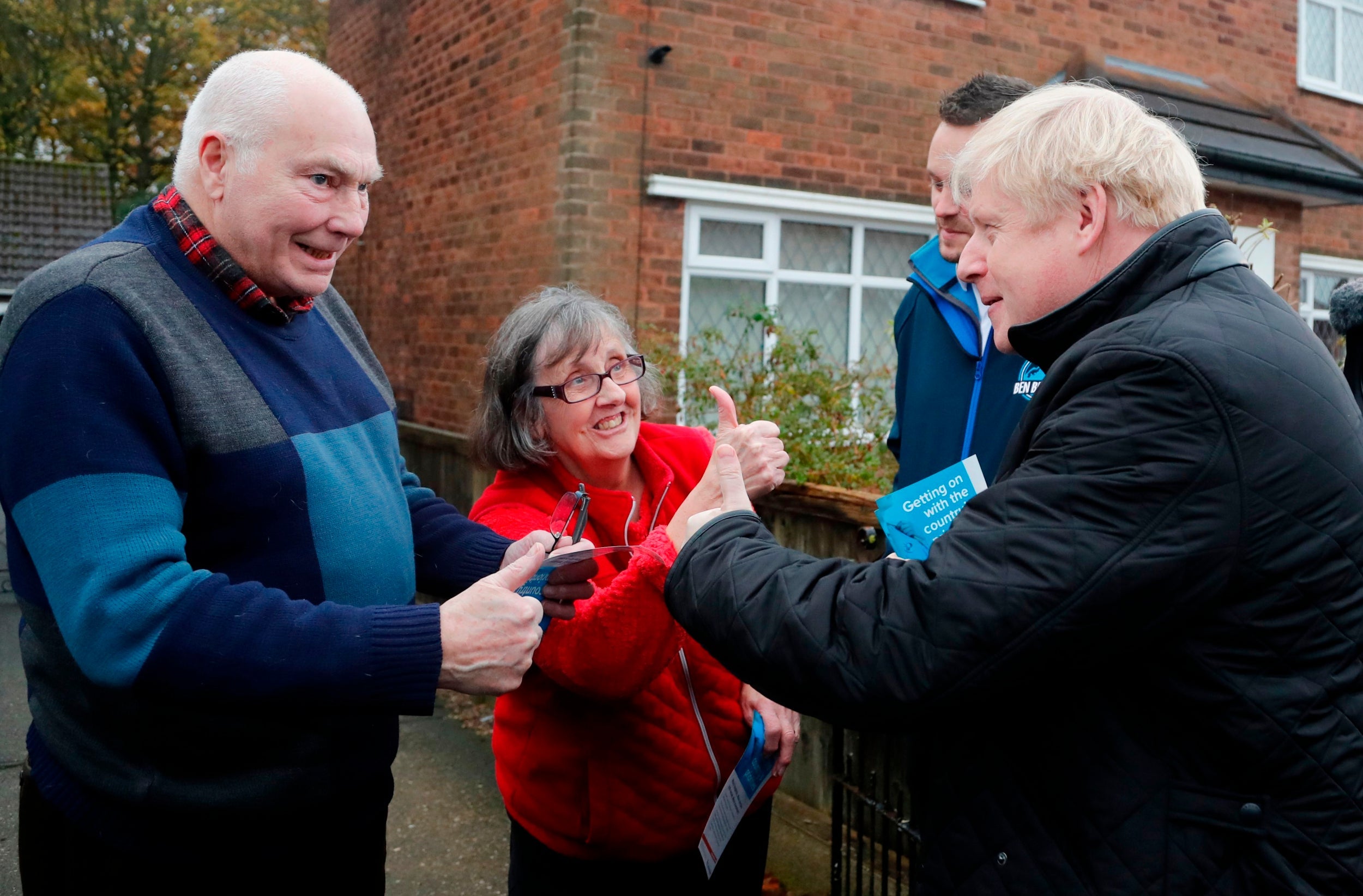 Meeting the voters: Boris Johnson in Mansfield, November 2019 (AFP/Getty)