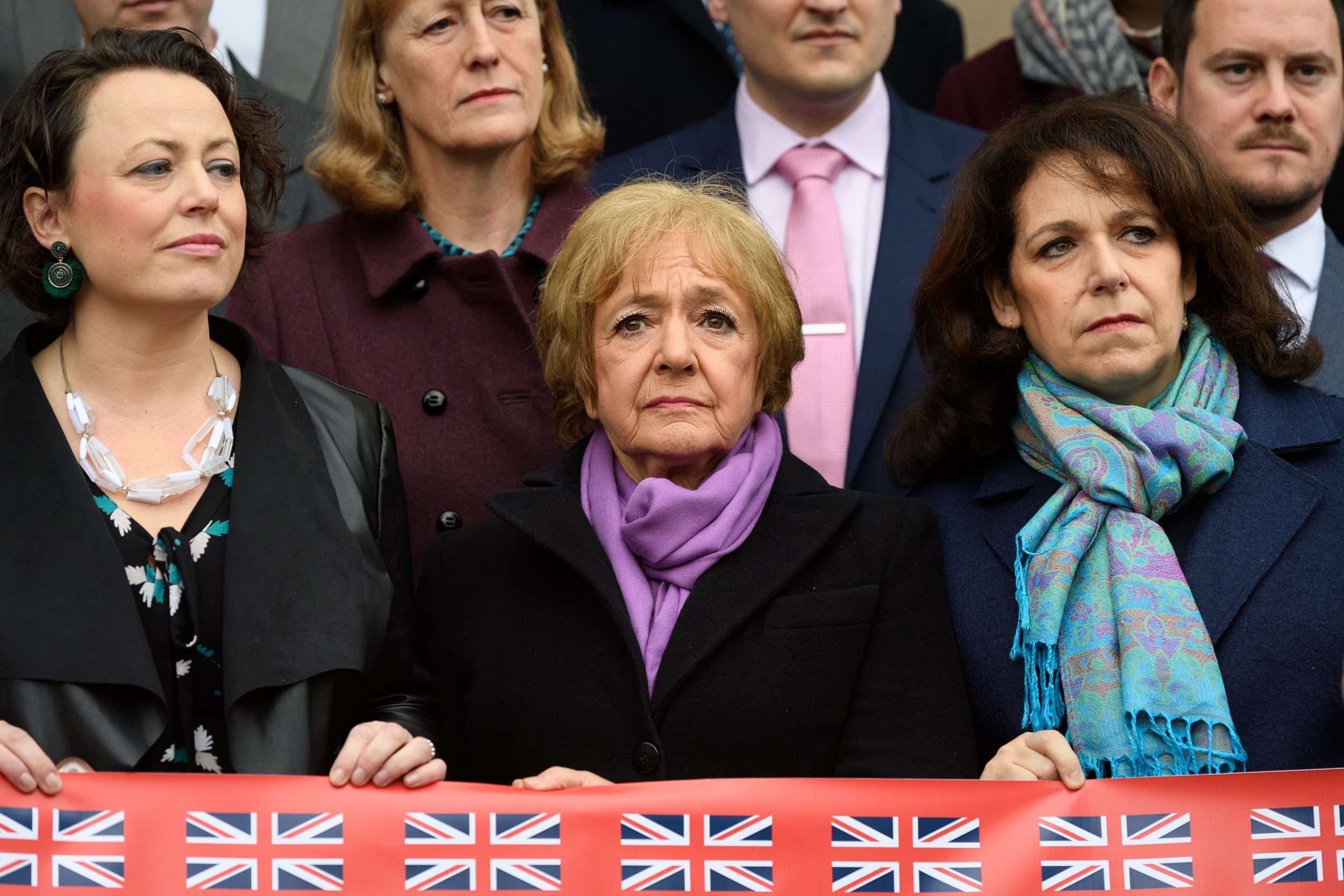 Staunch Remainer Margaret Hodge (centre) held her seat as Labour MP for Barking in December