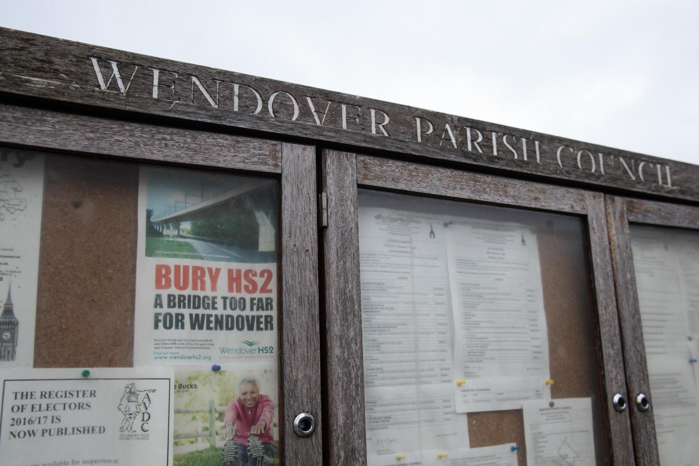 An information board in Wendover near the route of HS2