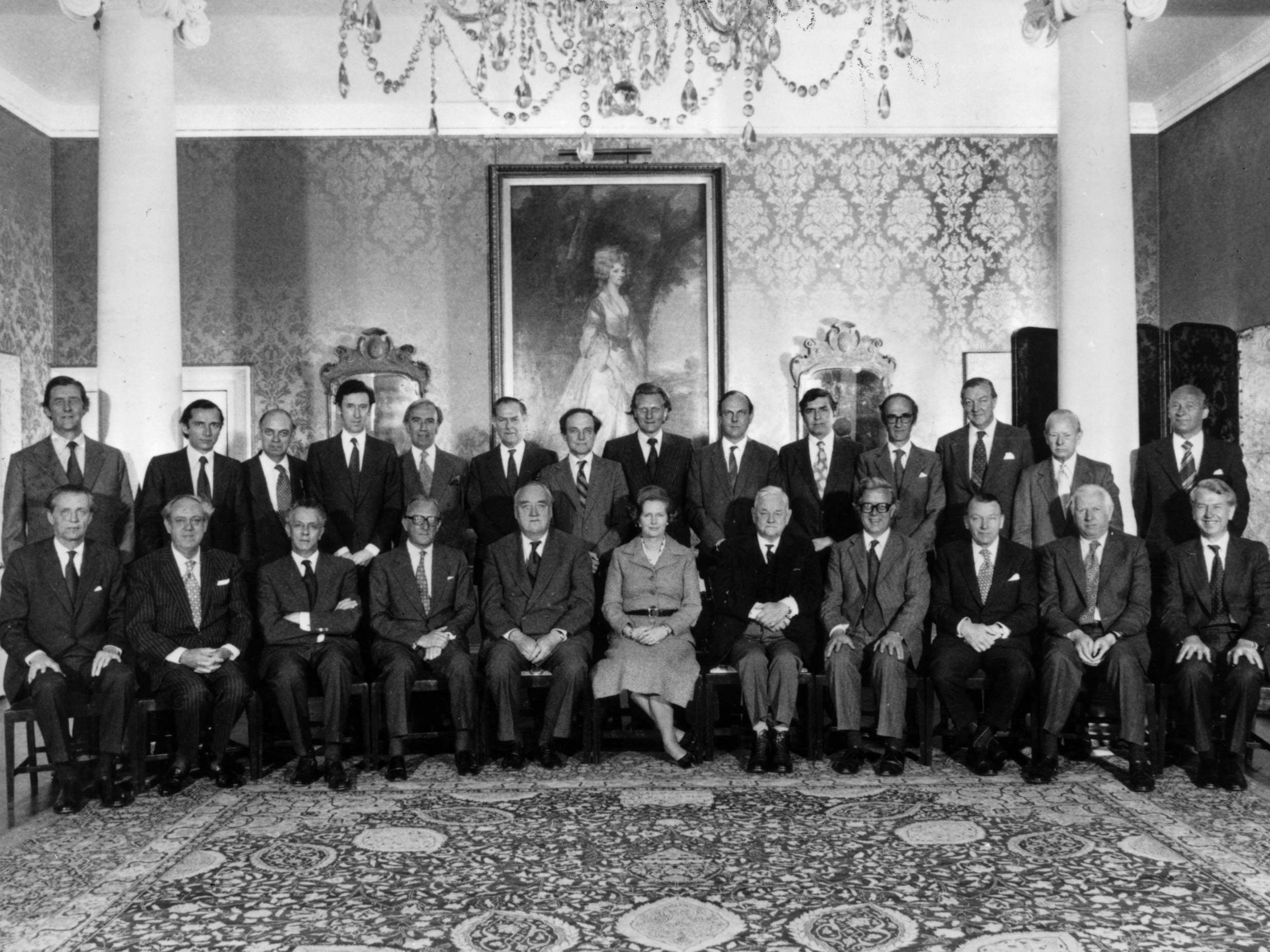 Political juggernaut: Margaret Thatcher’s first cabinet in June 1979