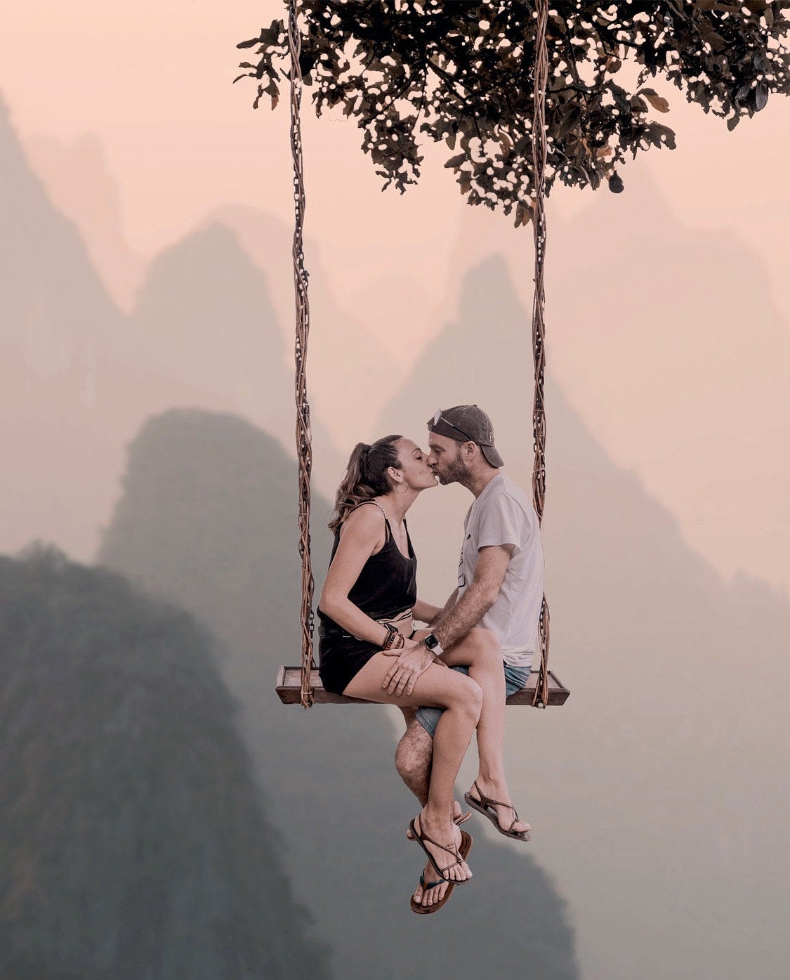 'Two lovers on a high swing'.

Location: Bali, Indonesia.