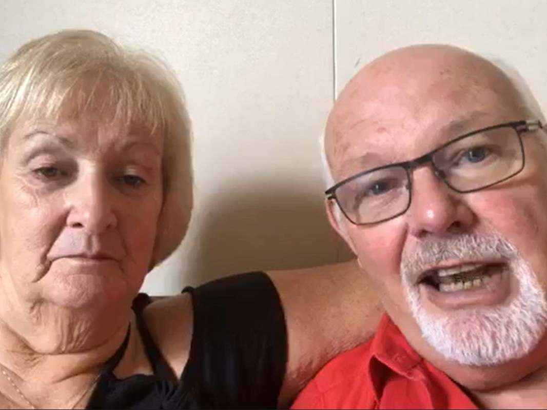 British couple David and Sally Abel who are stuck in quarantine on the coronavirus-hit Diamond Princess cruise ship off the coast of Japan.