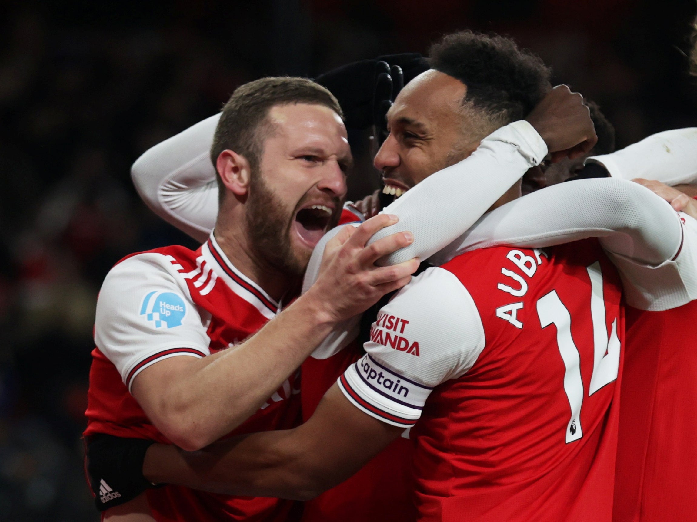 The Gunners celebrate scoring against Newcastle