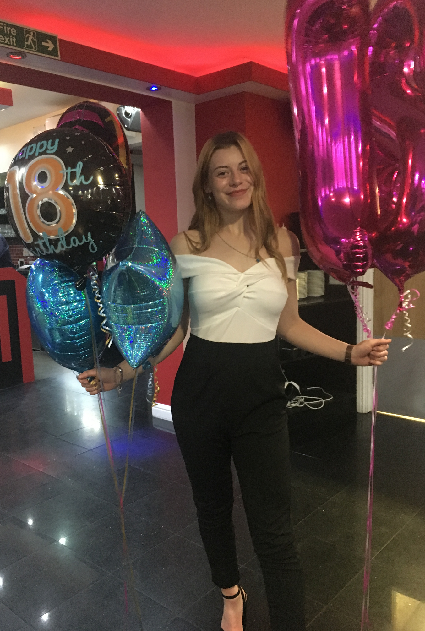 Megan Newton at her 18th birthday party