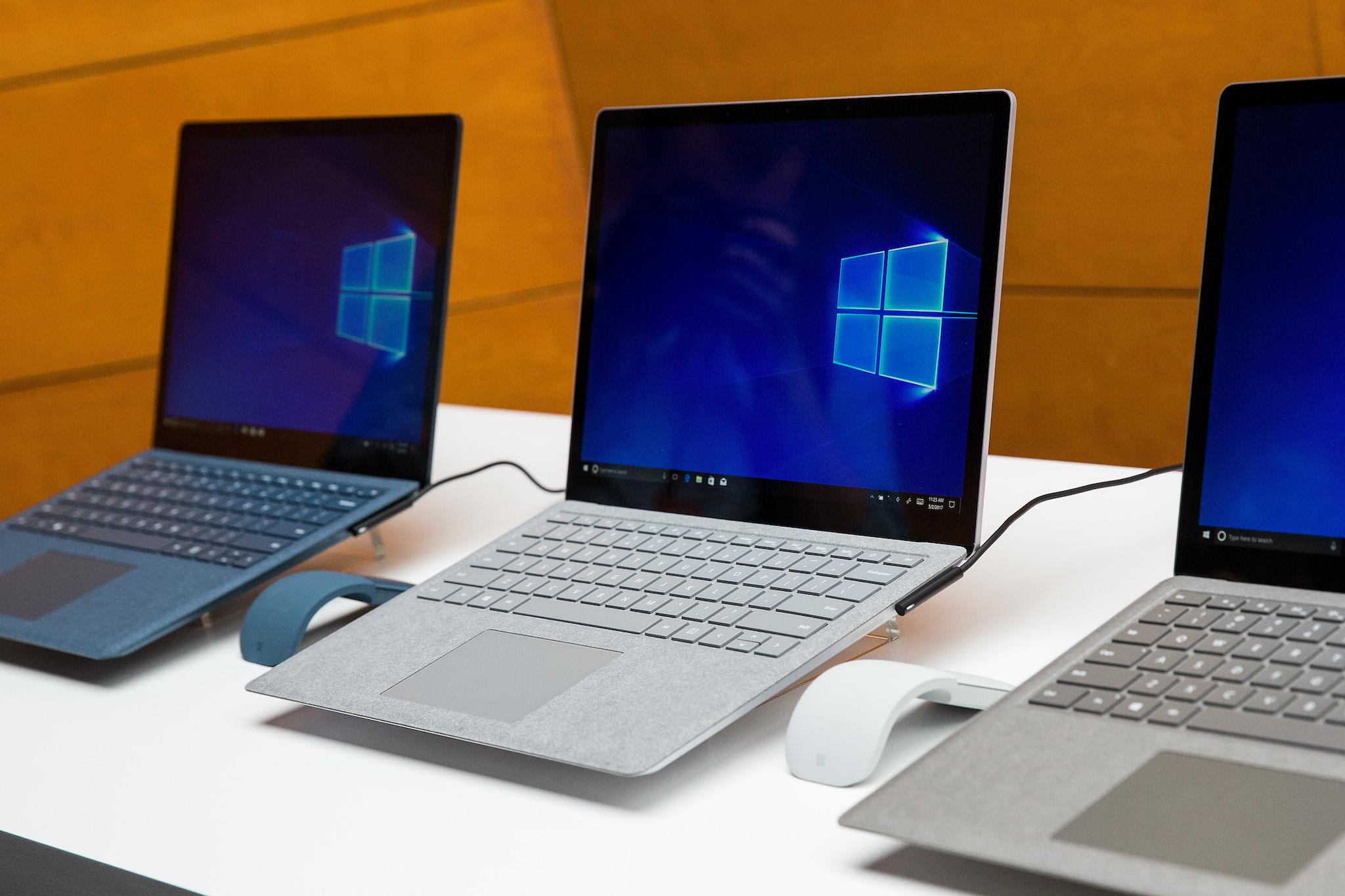 A view of the new Microsoft Surface Laptop following a Microsoft launch event, May 2, 2017 in New York City