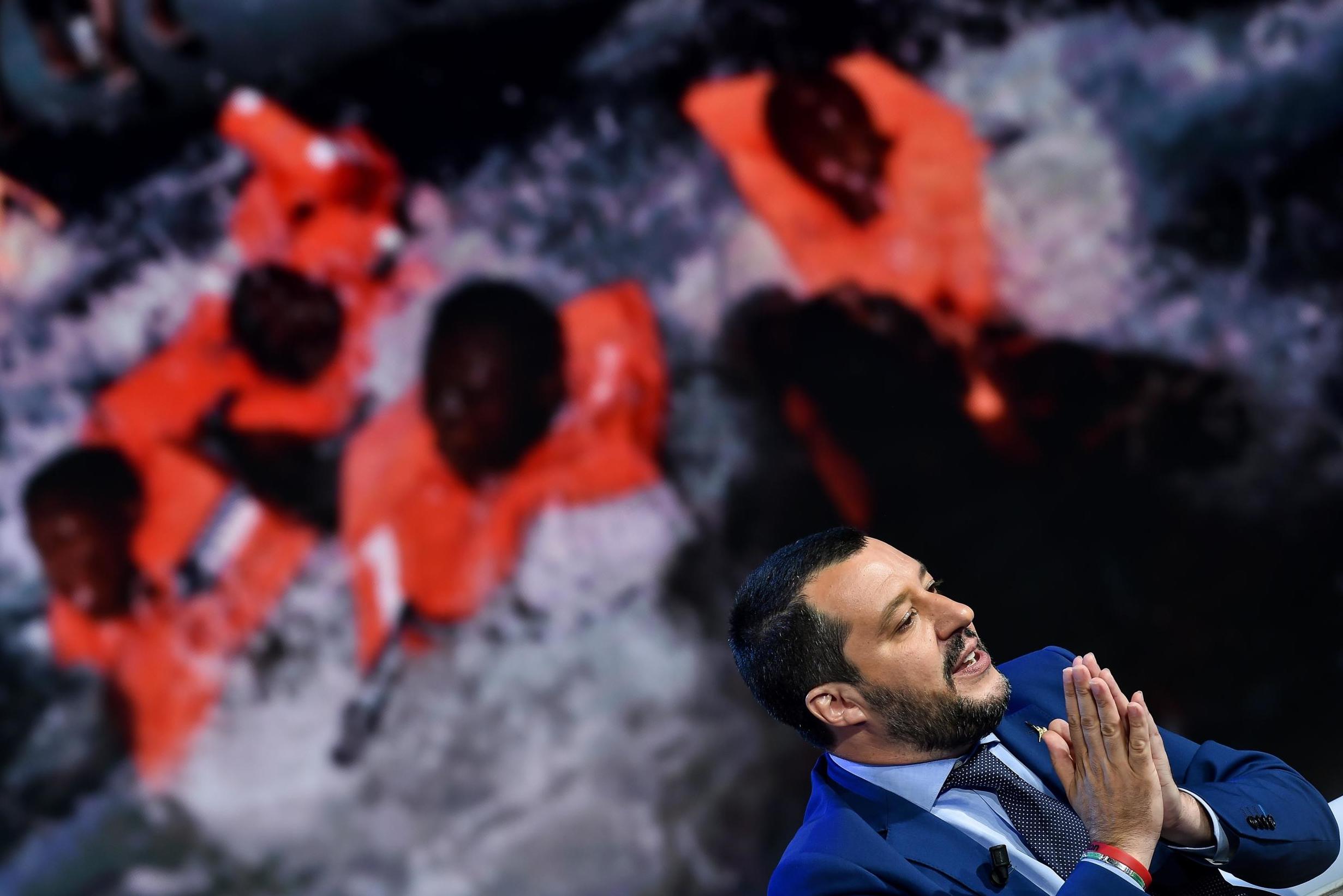 Matteo Salvini campaigned on the argument that illegal migration from Africa poses a threat (AFP/Getty)