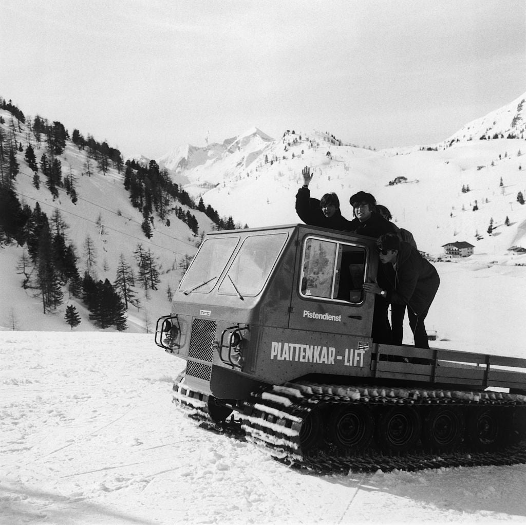 Paul McCartney and John Lennon on the slopes in Austria