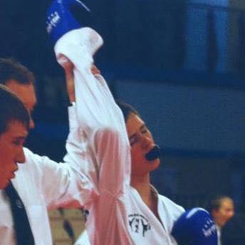 Jack celebrates a taekwondo victory