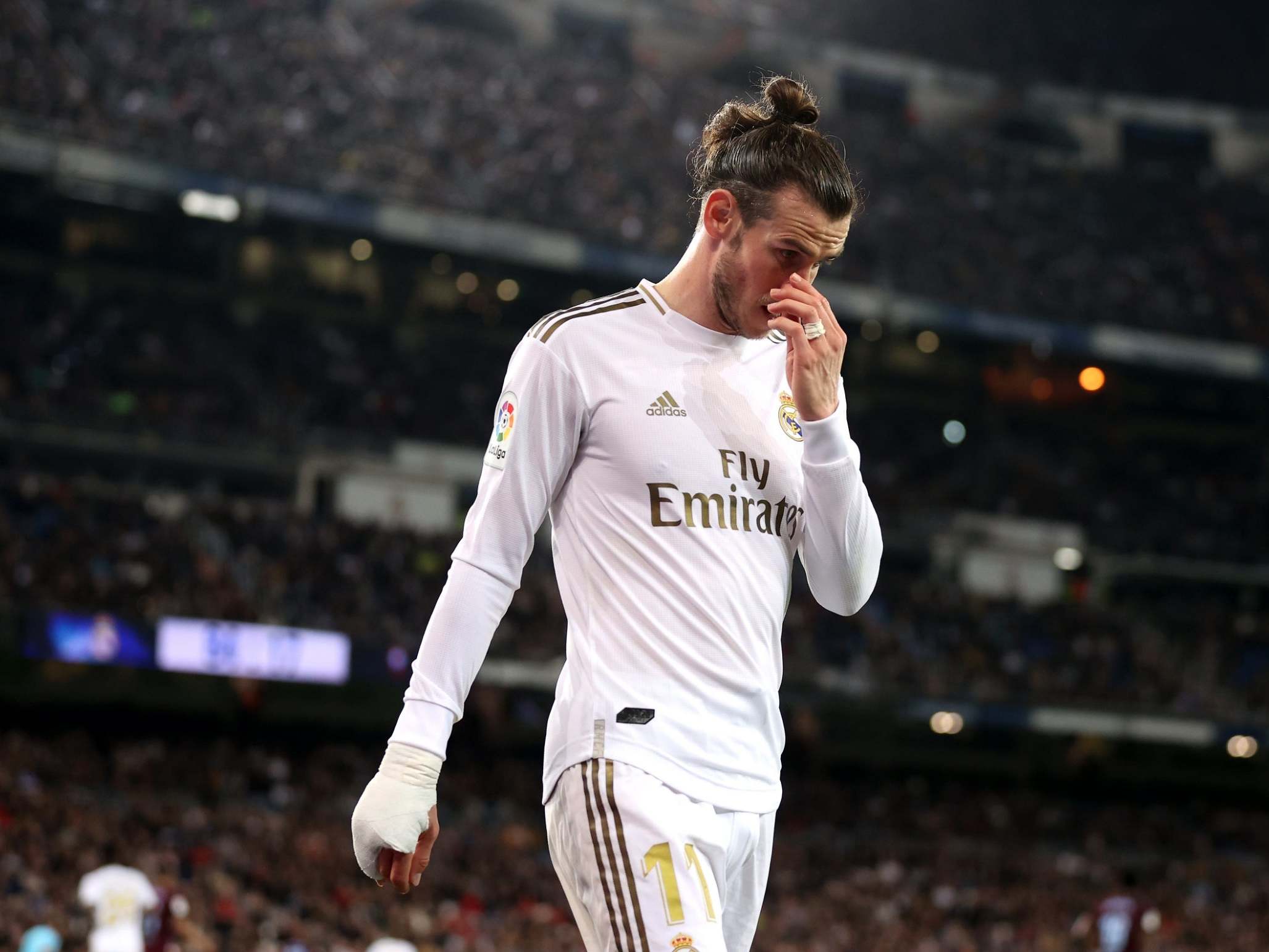 Gareth Bale of Real Madrid looks on