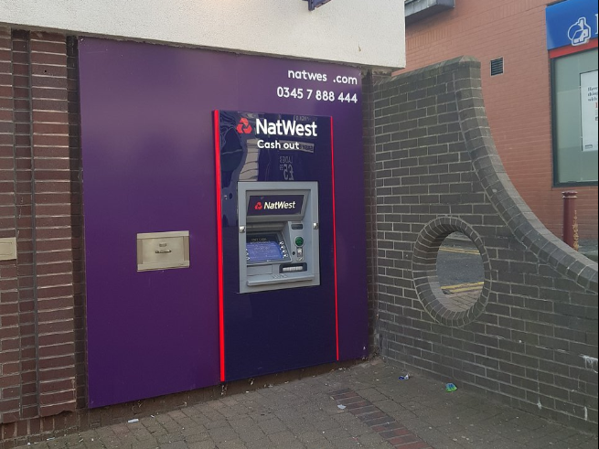 The Natwest hole on Bath Street in Ilkeston, Derbyshire