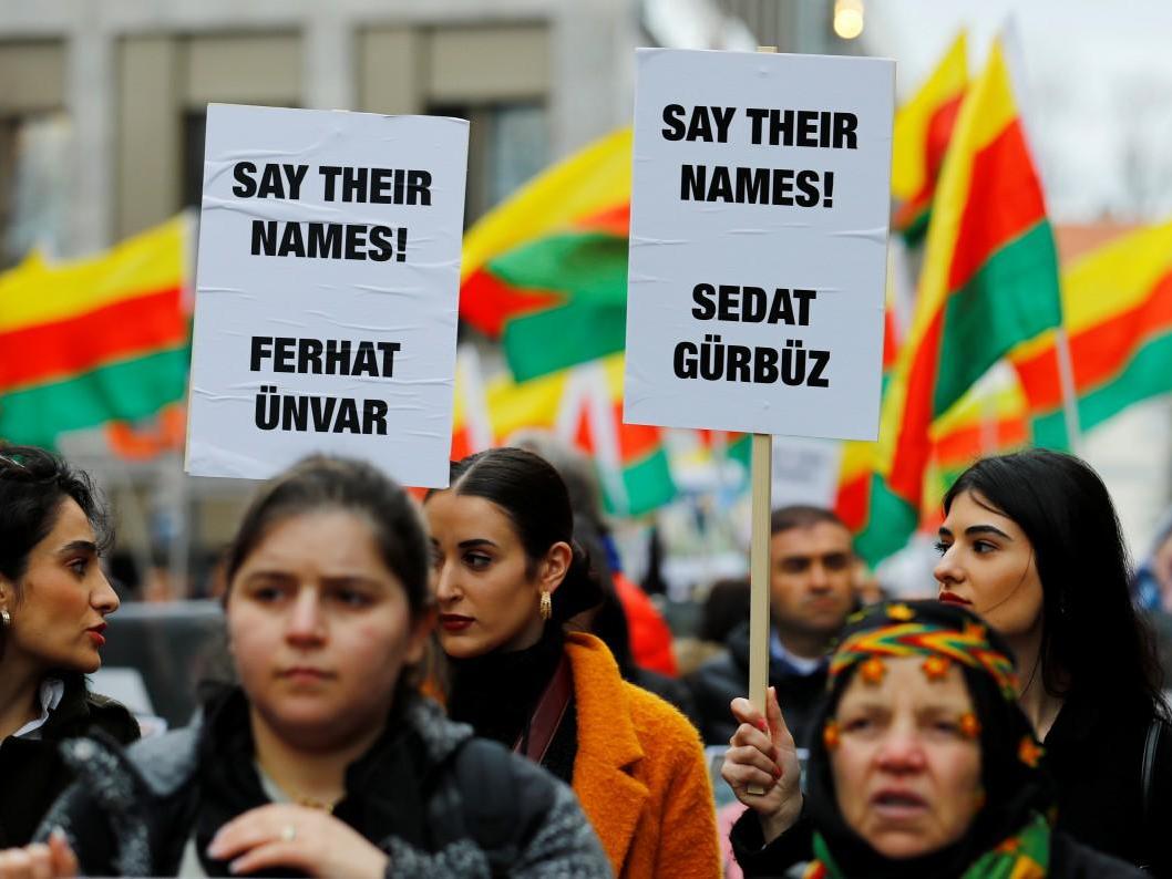 Protesters demonstrate against far-right radicalism and racism in Hanau, near Frankfurt