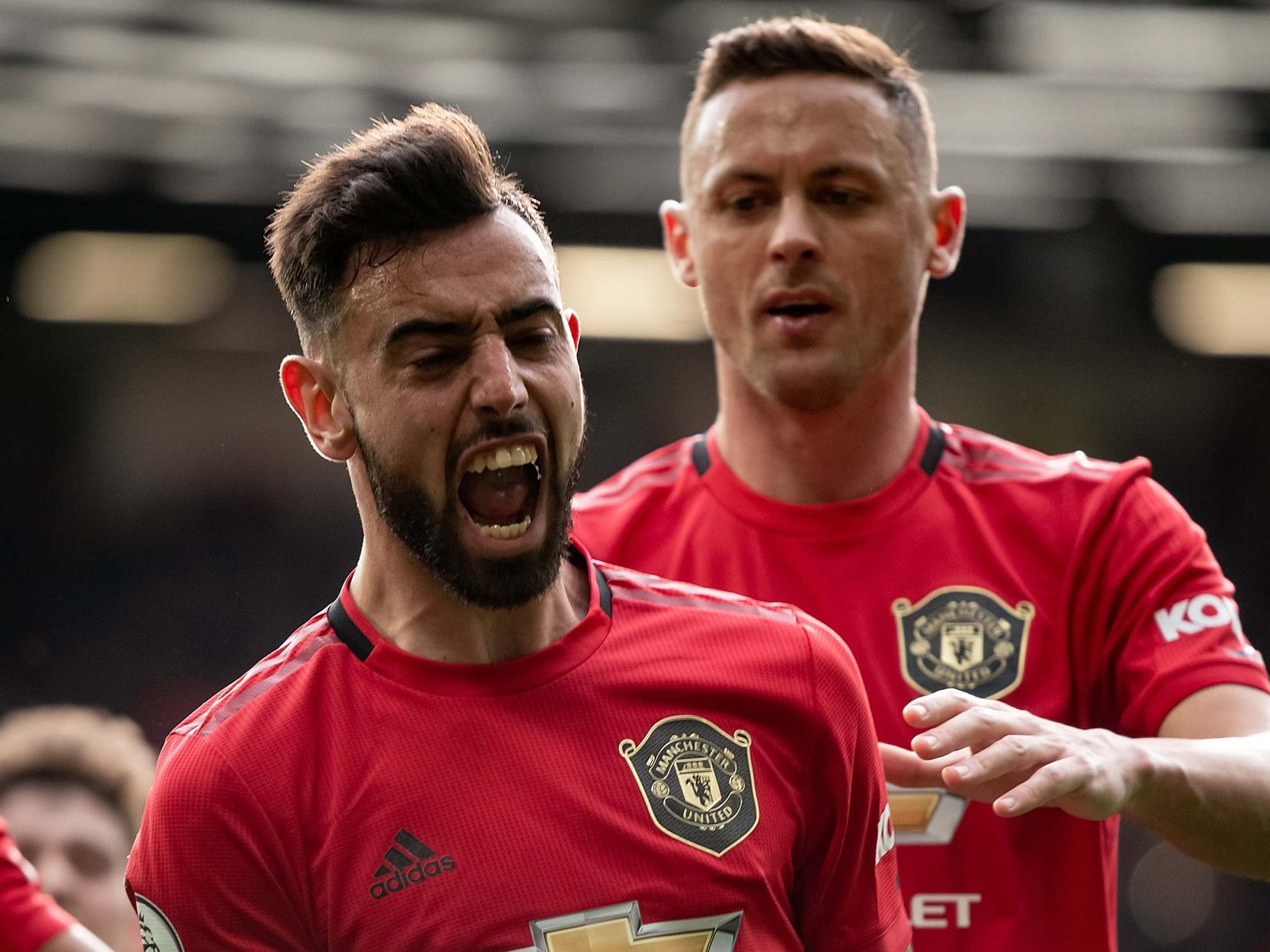 Bruno Fernandes celebrates scoring