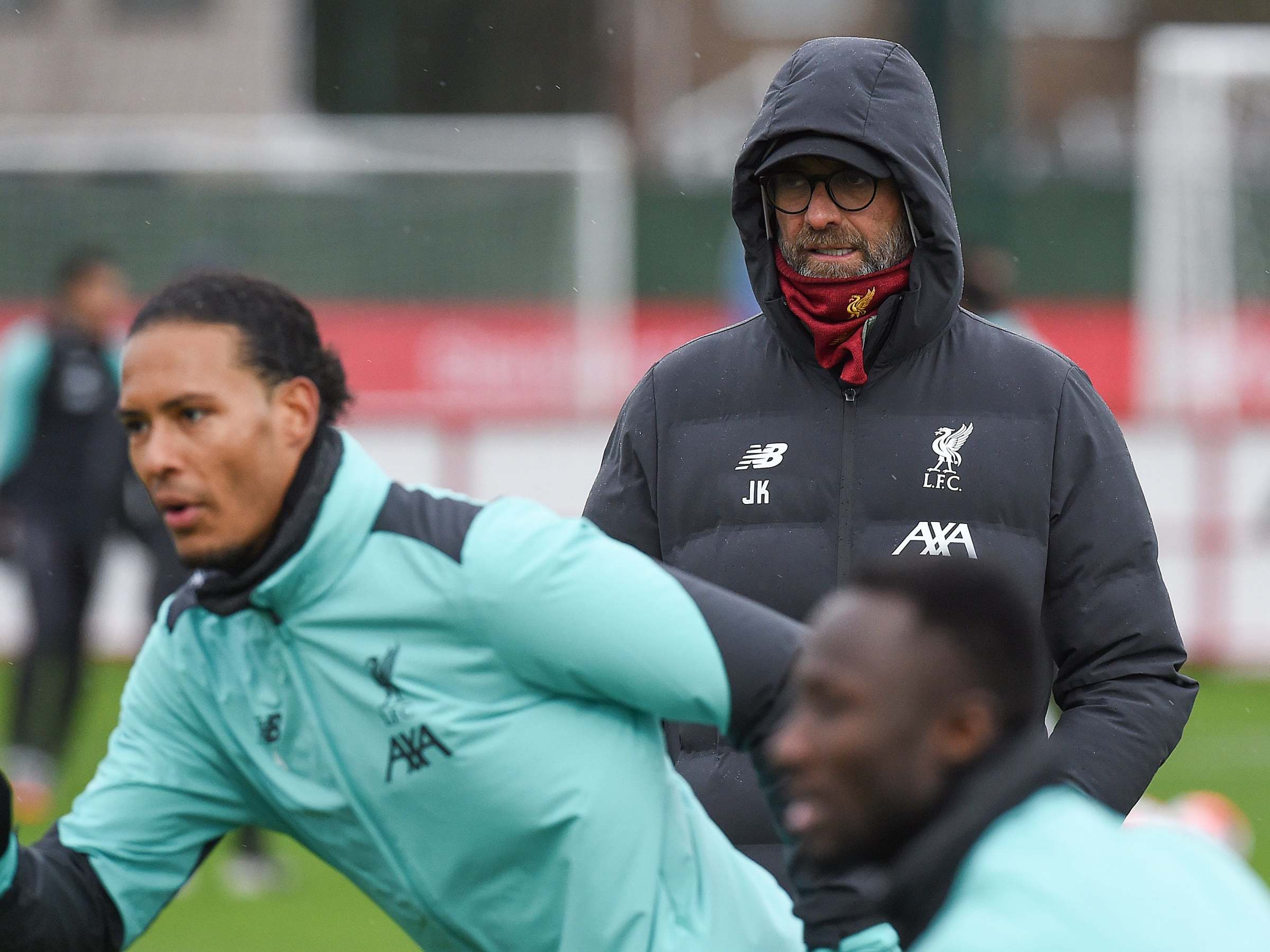 Jurgen Klopp casts his eye over Liverpool training