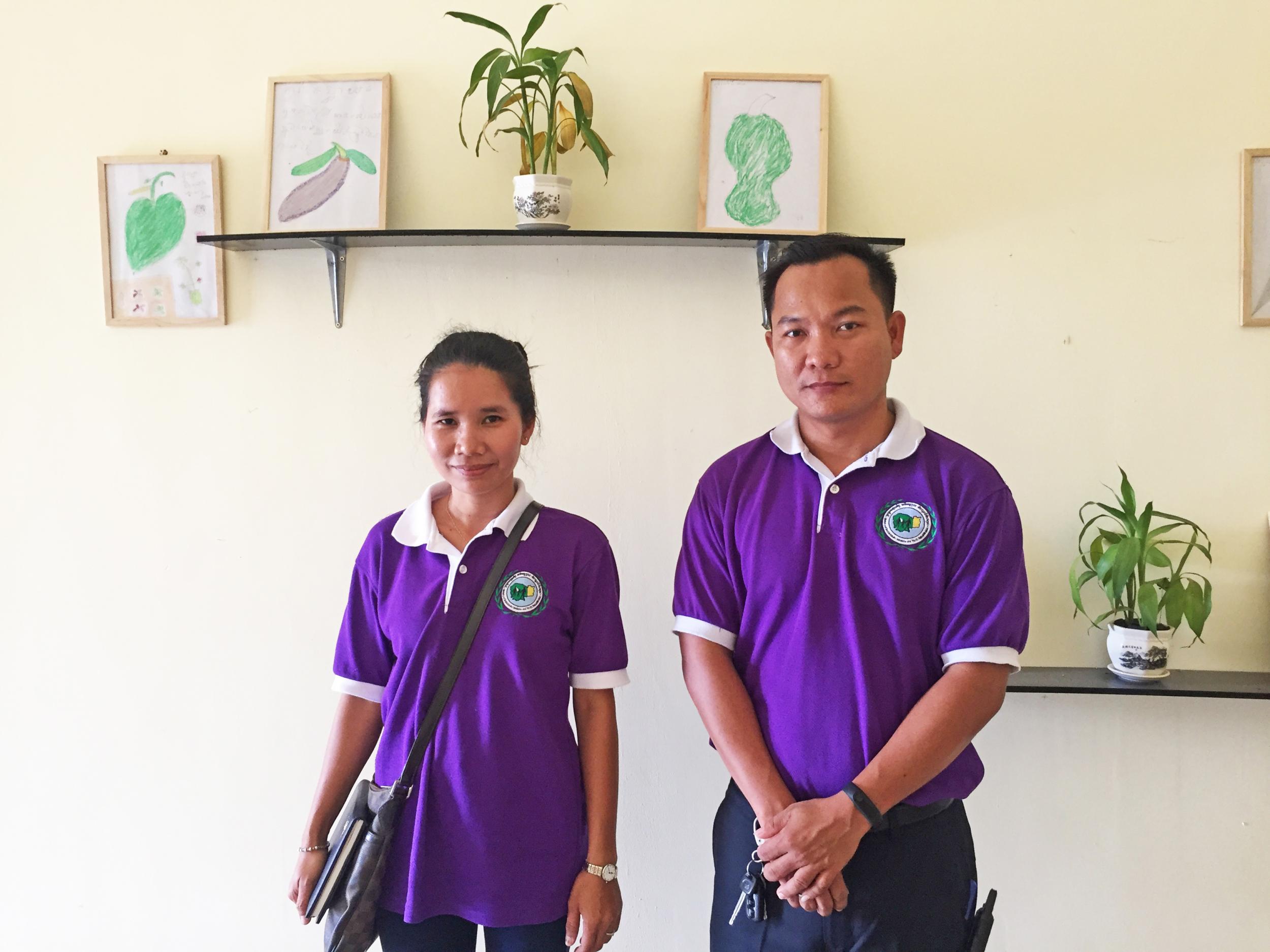 &#13;
Reach Seila (left) and Nguon Kosal oversee the clinic (Leonie Kijewski/Washington Post)&#13;